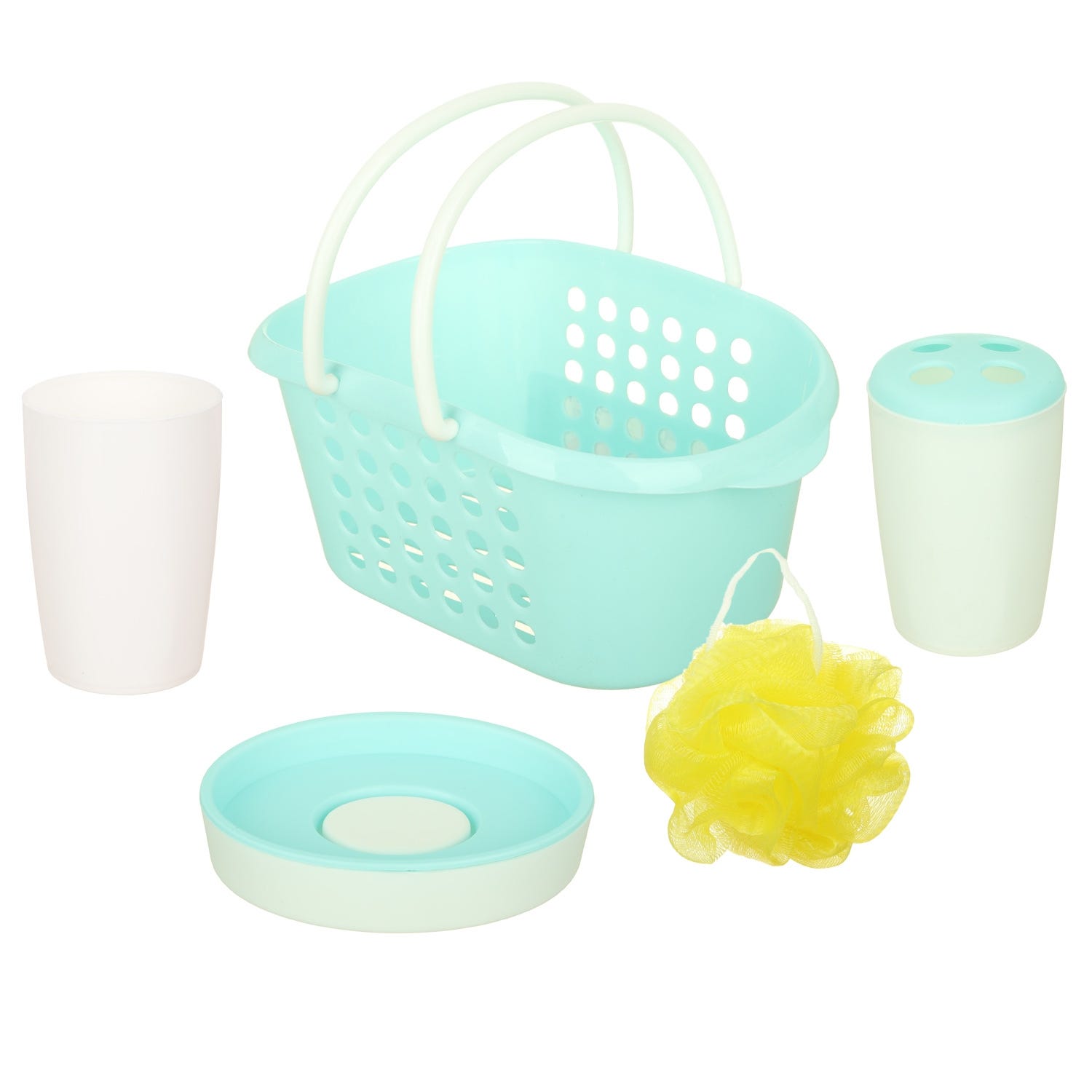 Max Plast Bathroom Accessories Set, 5 Pieces - Turquoise