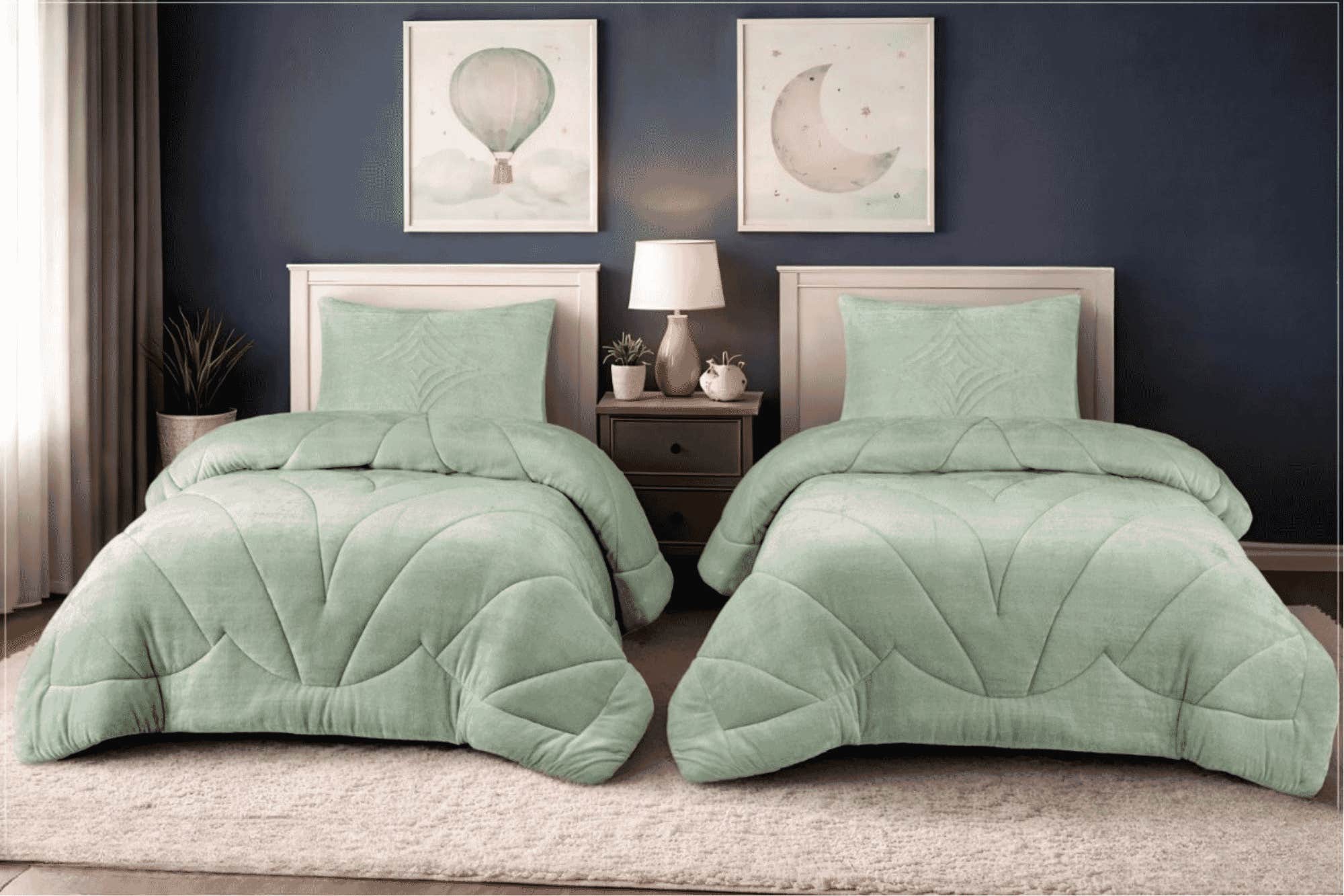 Rimas baby quilt, 240x190cm, velvet - mint green