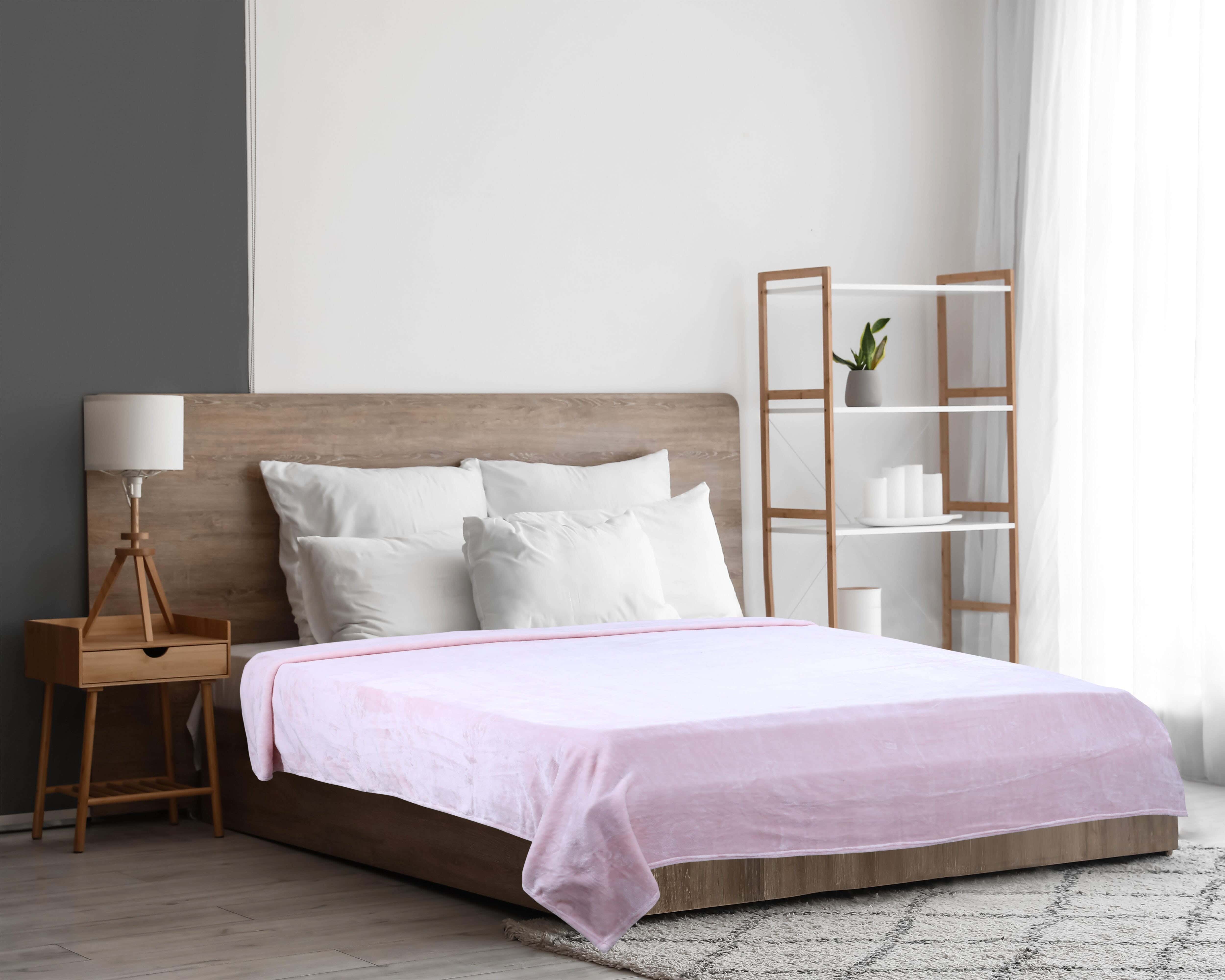 Aslan Velvet Bed Heater, 220×240 cm, approximately 1800 gm - Rose