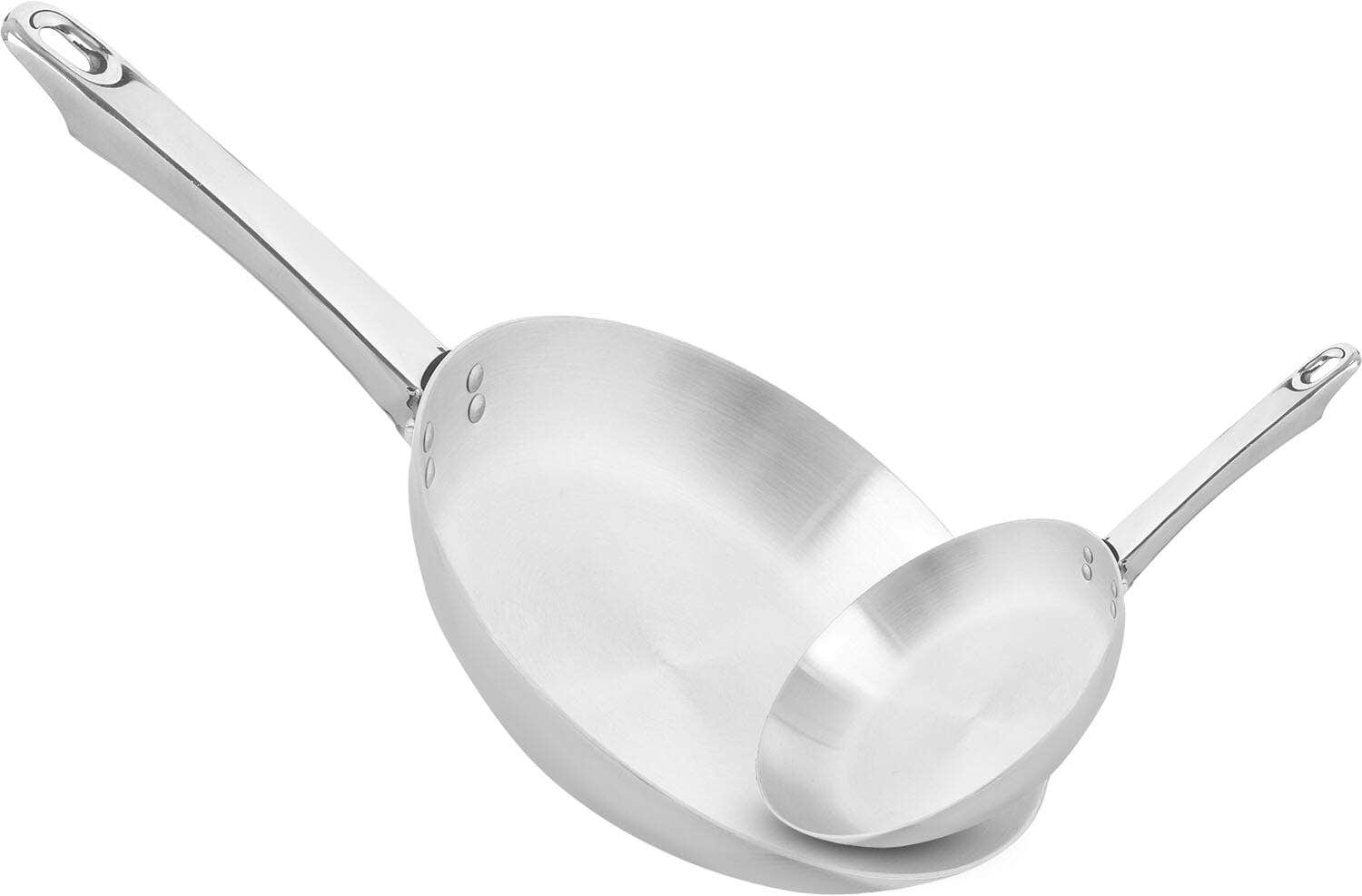 El Zenouki Aluminum Frying Pan Set, 2 Pieces - Silver