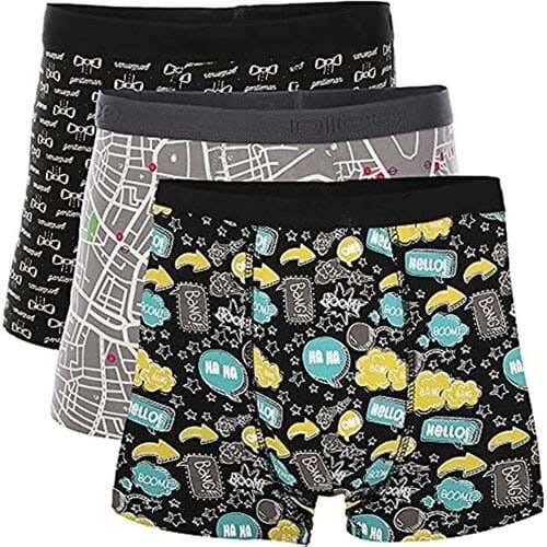 Dice Cotton Men Boxer Set, M, 3 Pieces - Multicolor