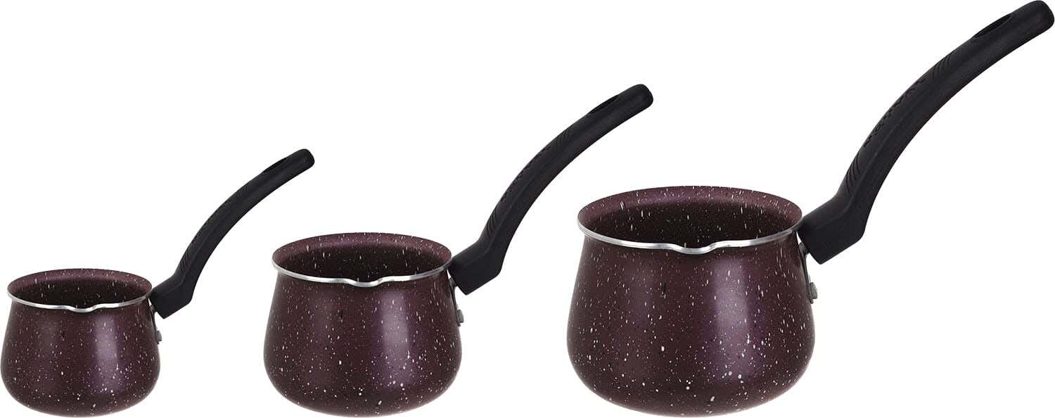Nouval Granite Coffee Pot Set, Bakelite Handle, 3 Pieces - Mauve