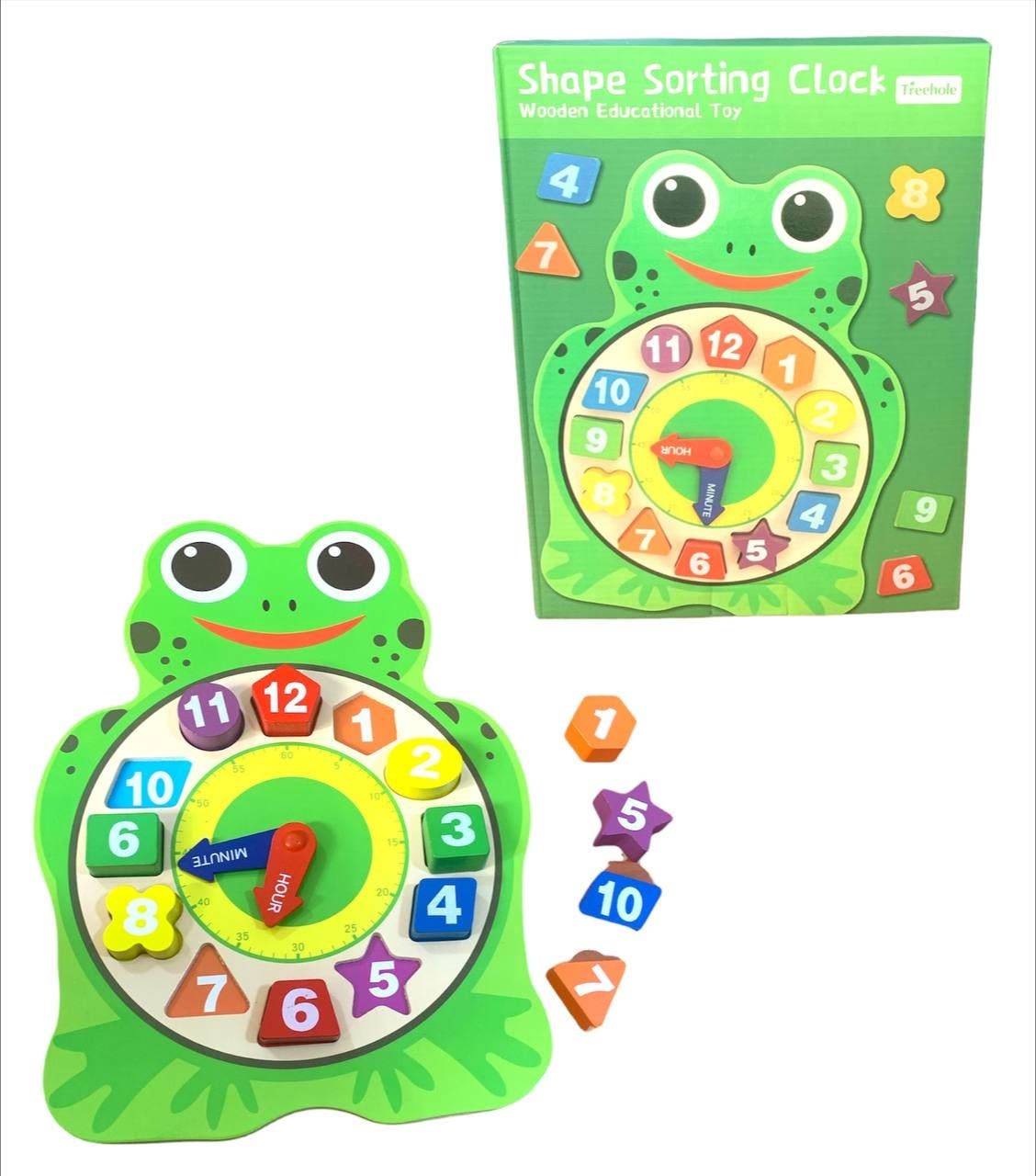 Alsafwa W17-14-2 Frog-Shaped Clock Toy for Unisex Children - Green