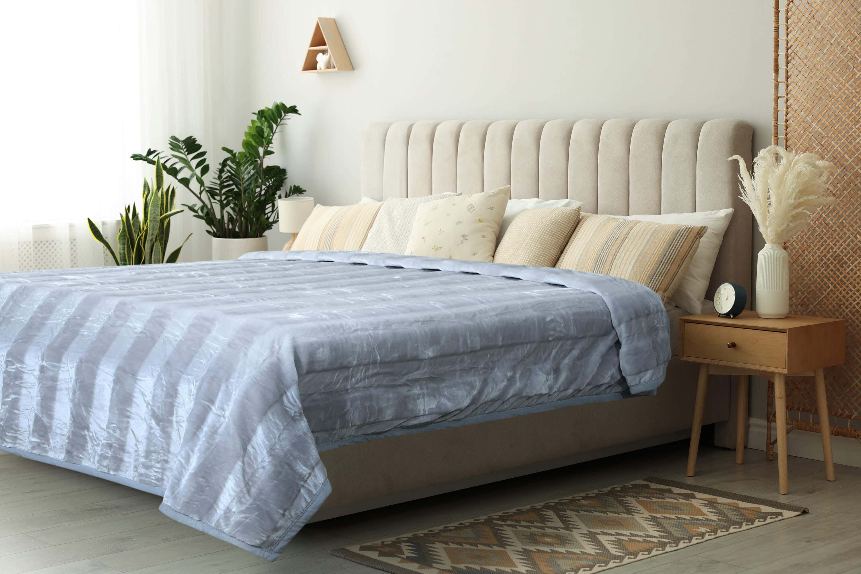 Marbella Velvet Double Layer Blanket, 220×240 cm, 3500 grams - Grey