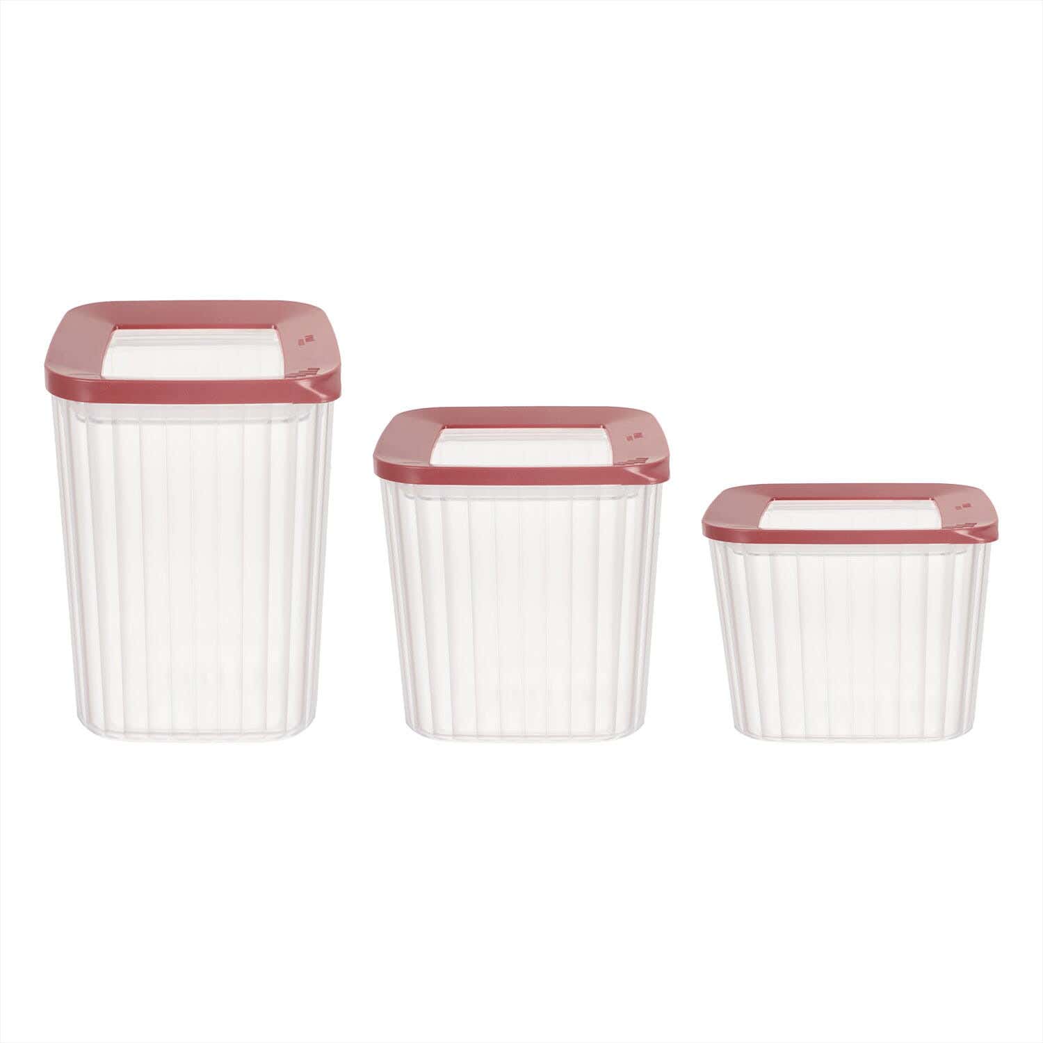 Pro Plast Discovery Plastic Storage Box Set, 3 Pieces - Dark Red