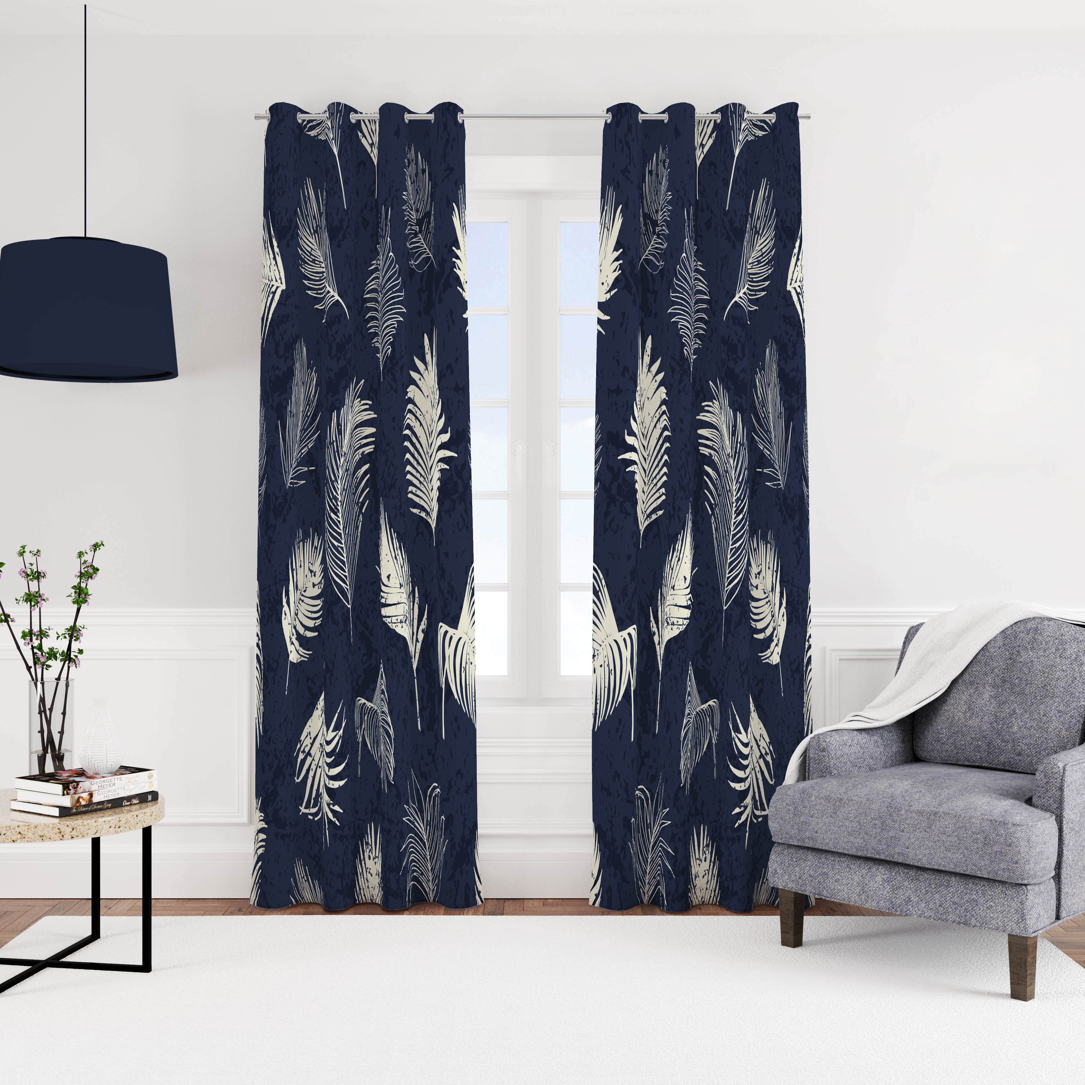 Velvet Curtain With Rings, 270 X 145 Cm - Multicolor