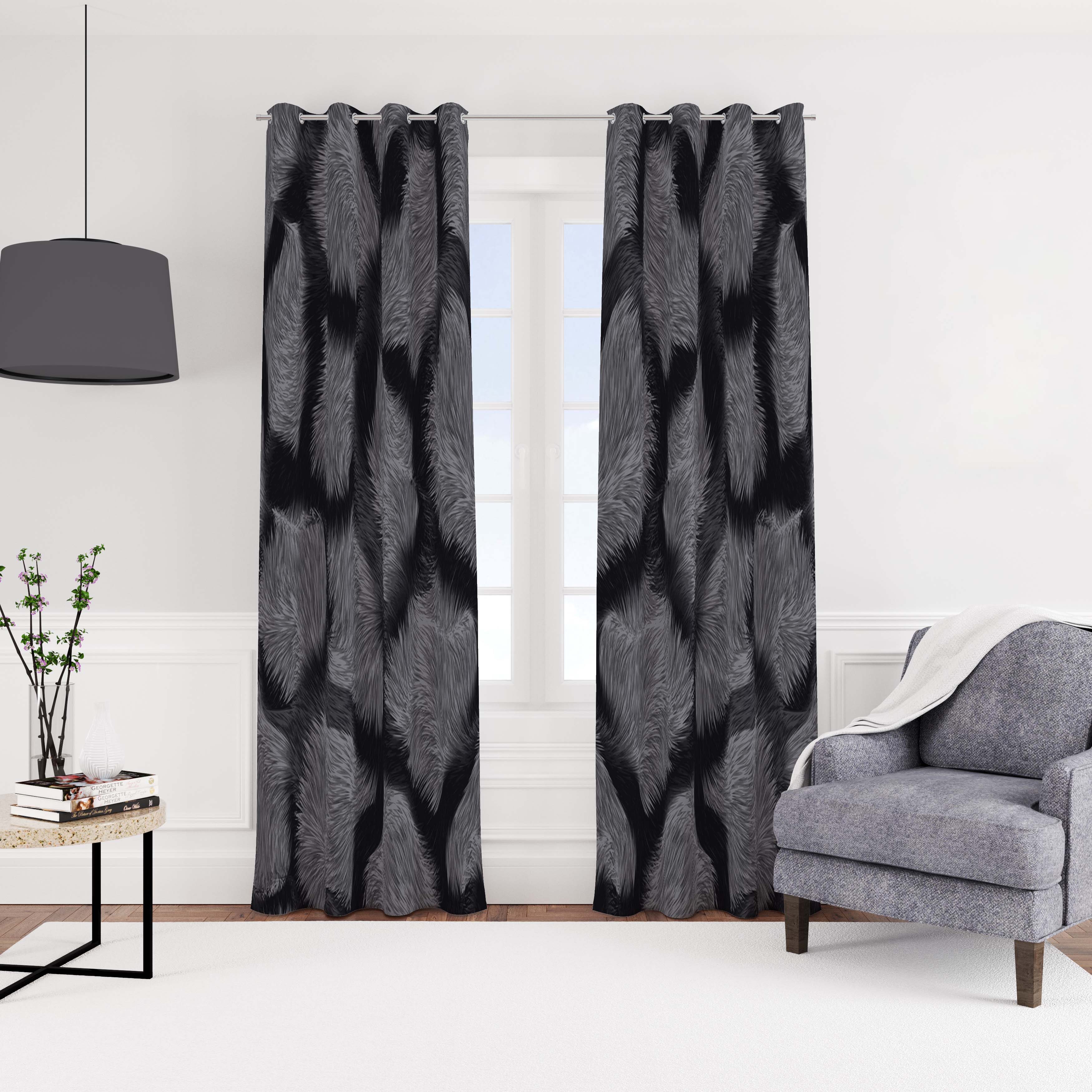 Velvet Curtain With Rings, 270 X 145 Cm - Multicolor