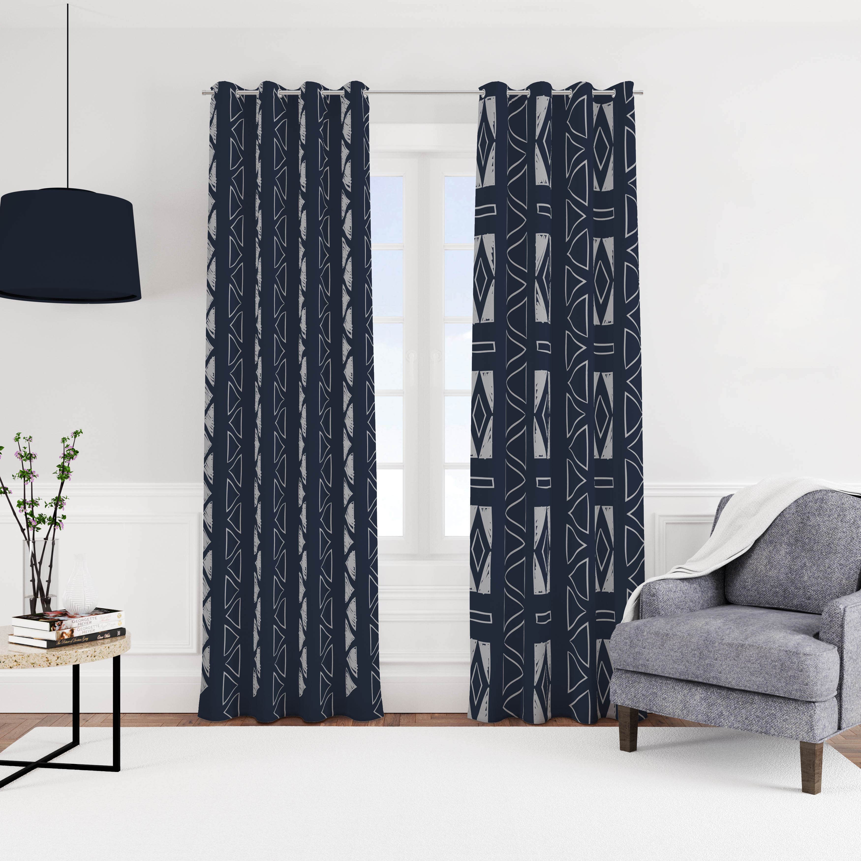 Velvet Curtain With Rings, 270 X 145 Cm - Multicolor