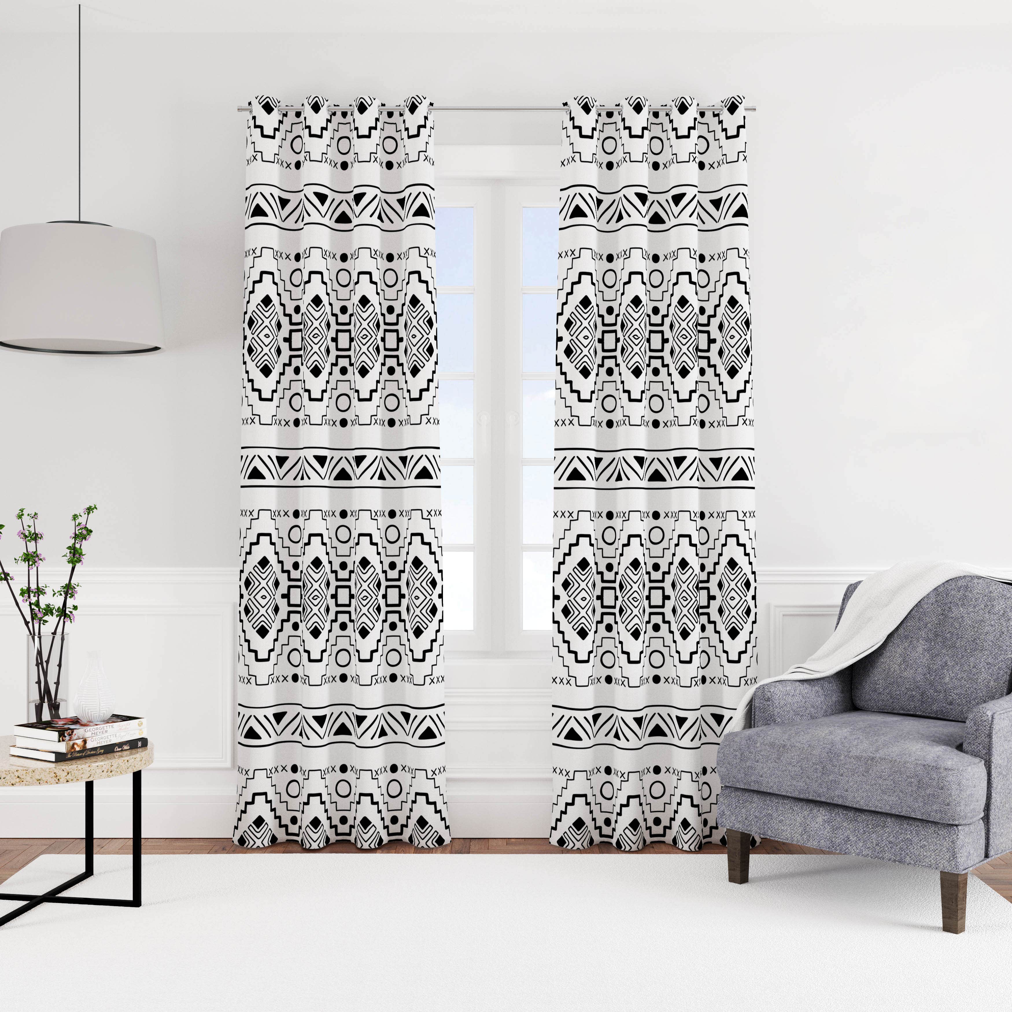 Velvet Curtain With Rings, 270 X 145 Cm - Multicolor
