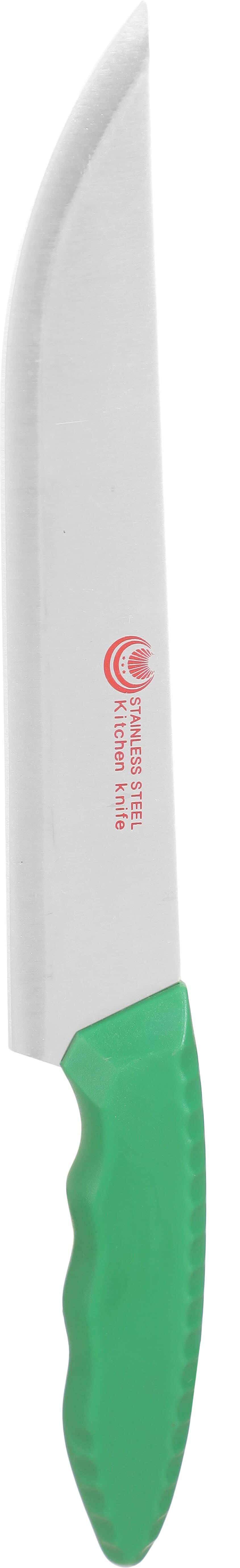 Stainless Steel Knife with Plastic Handle, 8 Inches - Green