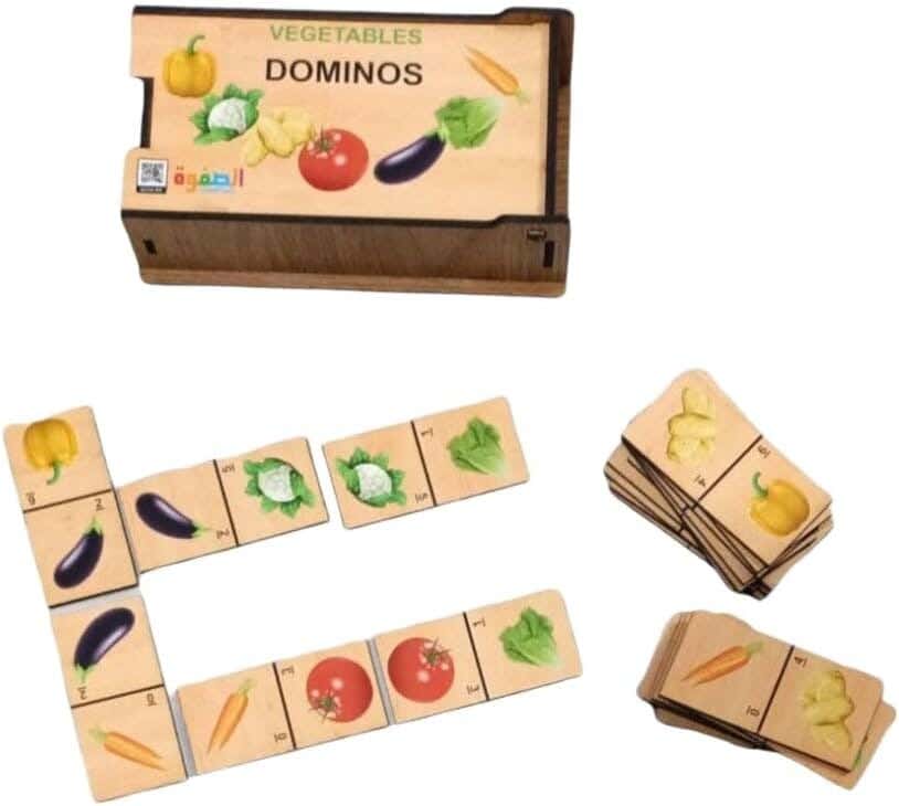Alsafwa R19-1-L Wooden Dominoes Vegetables - Beige