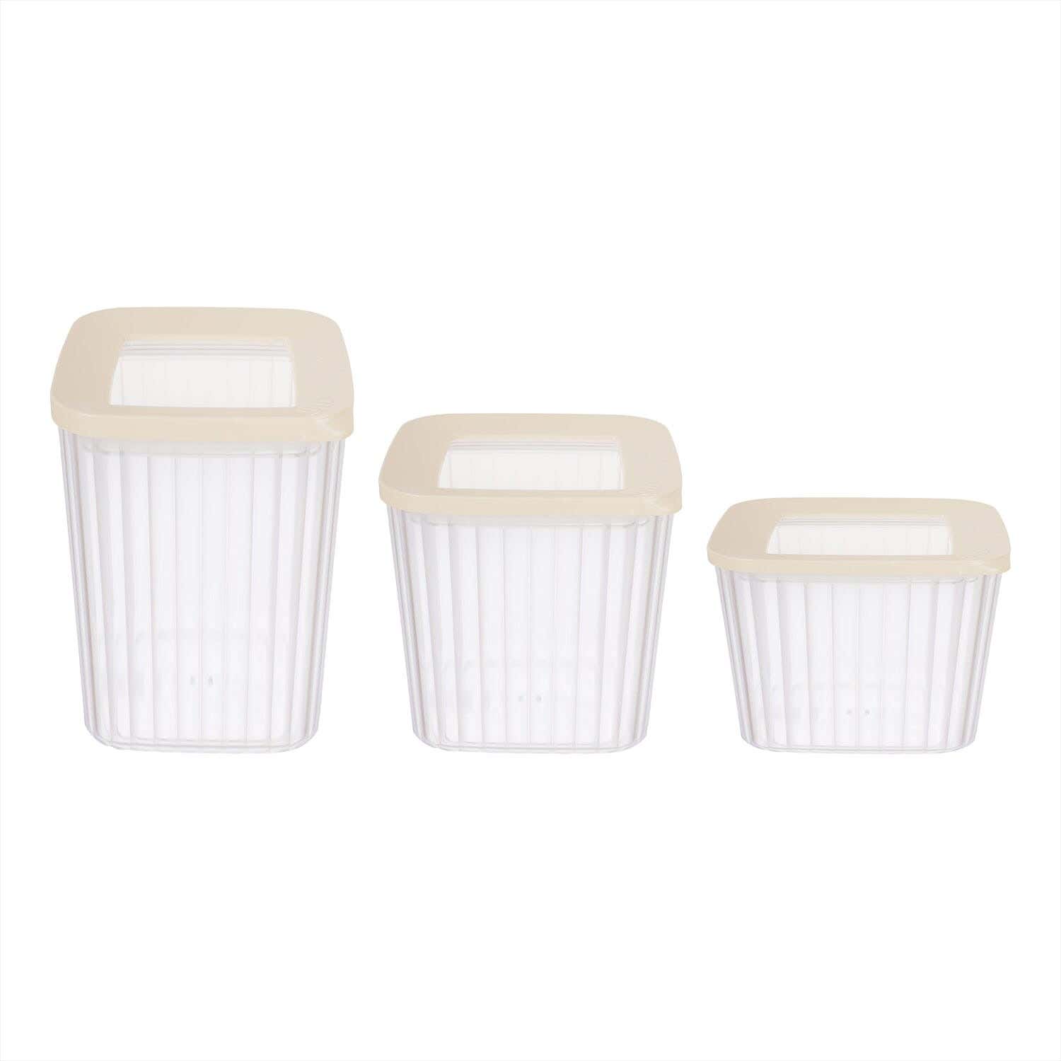 Pro Plast Discovery Plastic Storage Box Set, 3 Pieces - Beige