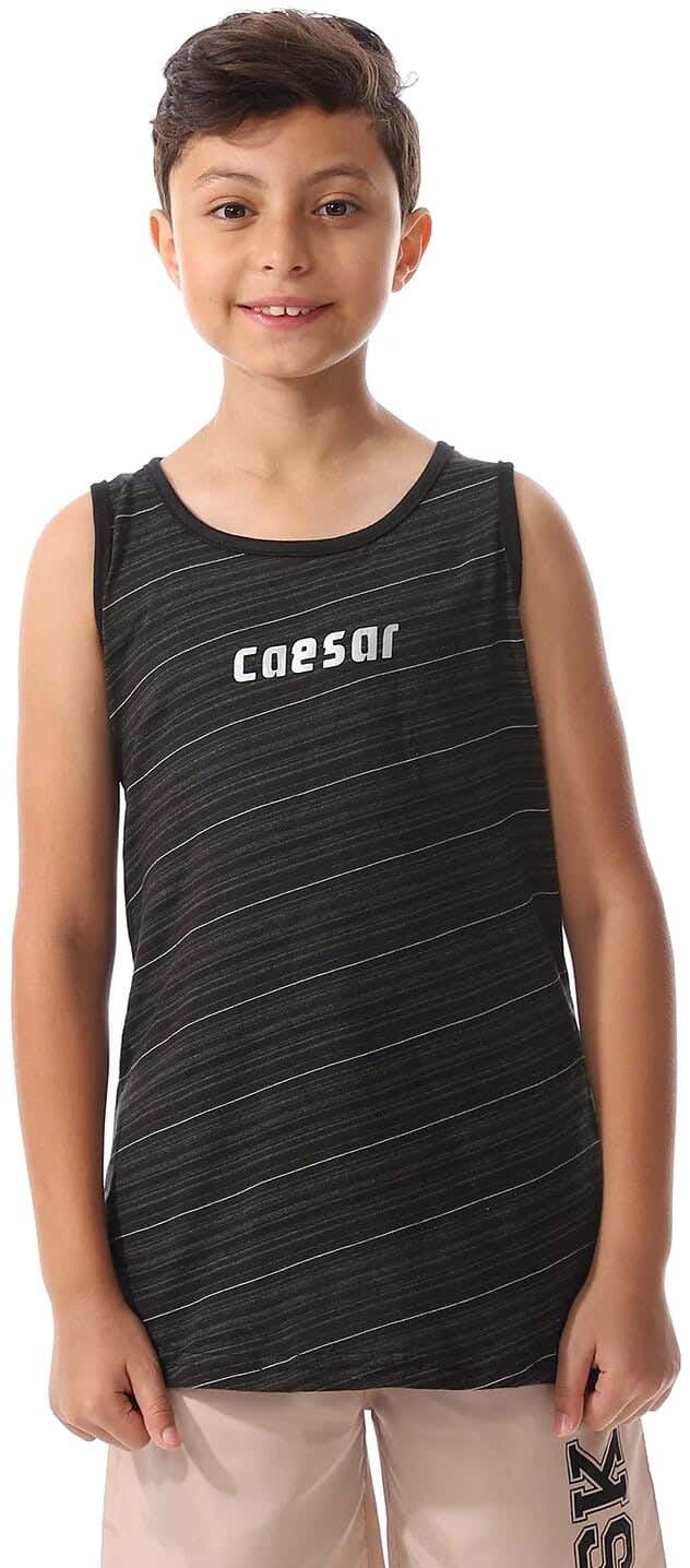 Caesar cotton Sleeveless Tank Tops For Kids - Black Grey