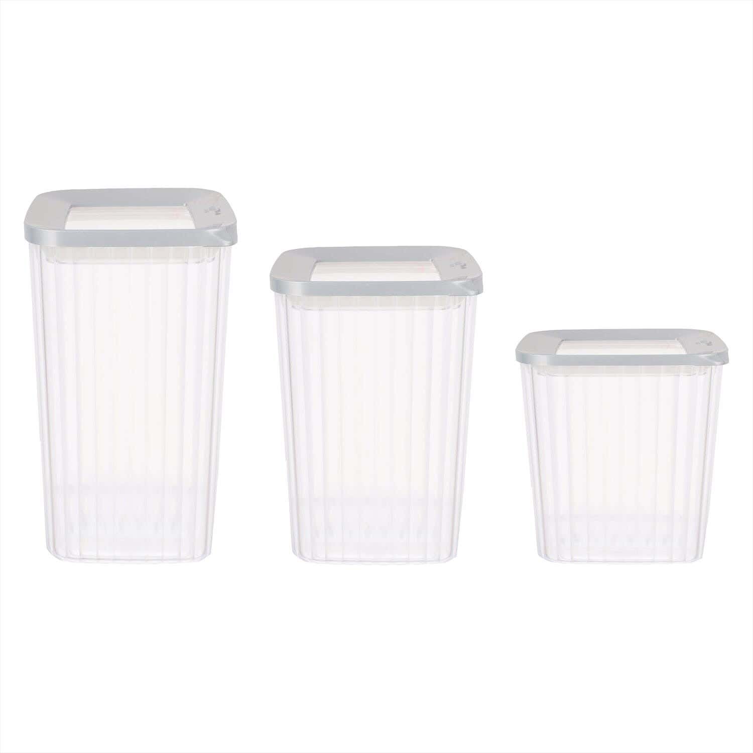 Pro Plast Discovery Plastic Storage Box Set, 3 Pieces - Grey