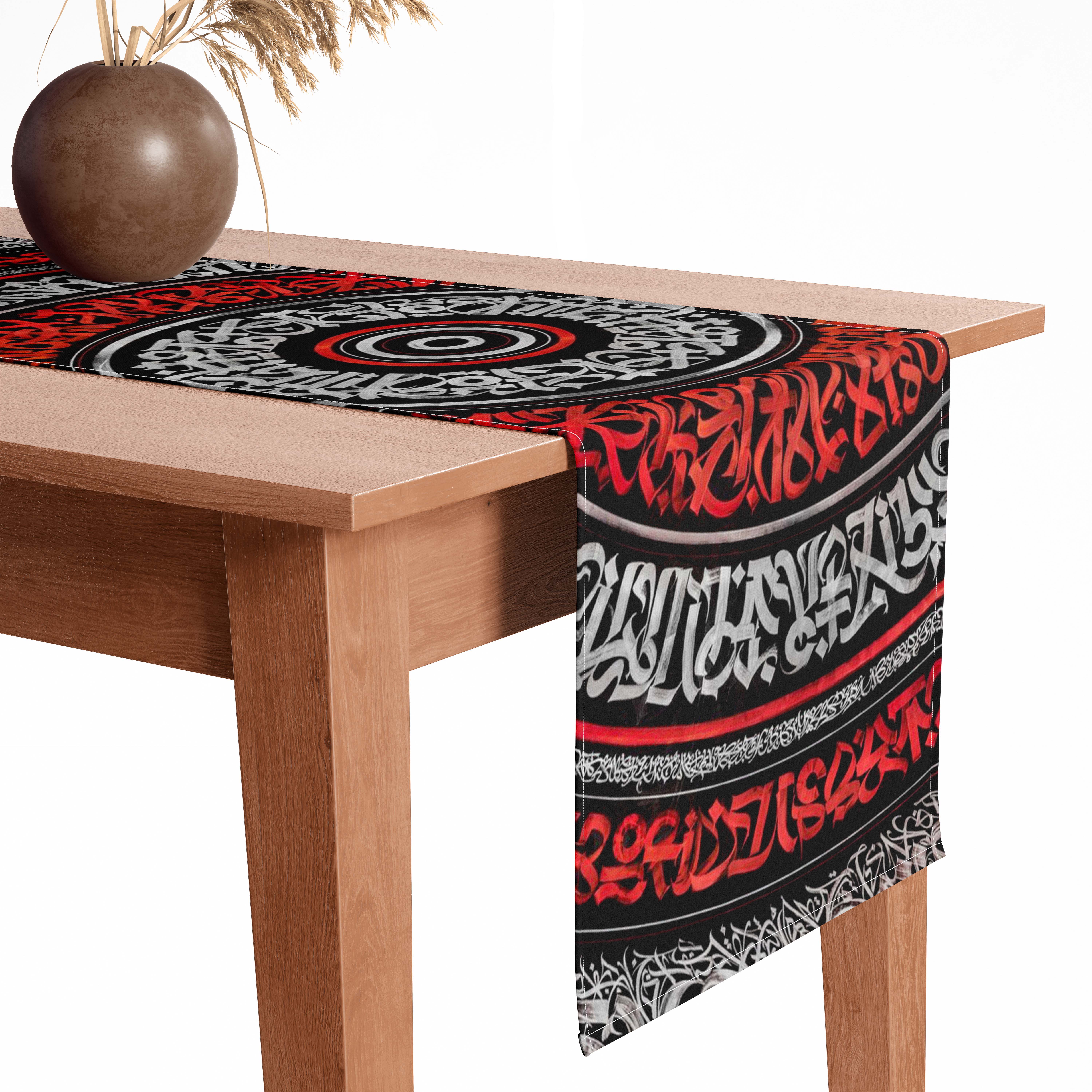 Velvet Rectangular Embellishment Tablecloth, 40×200 cm - Multicolor