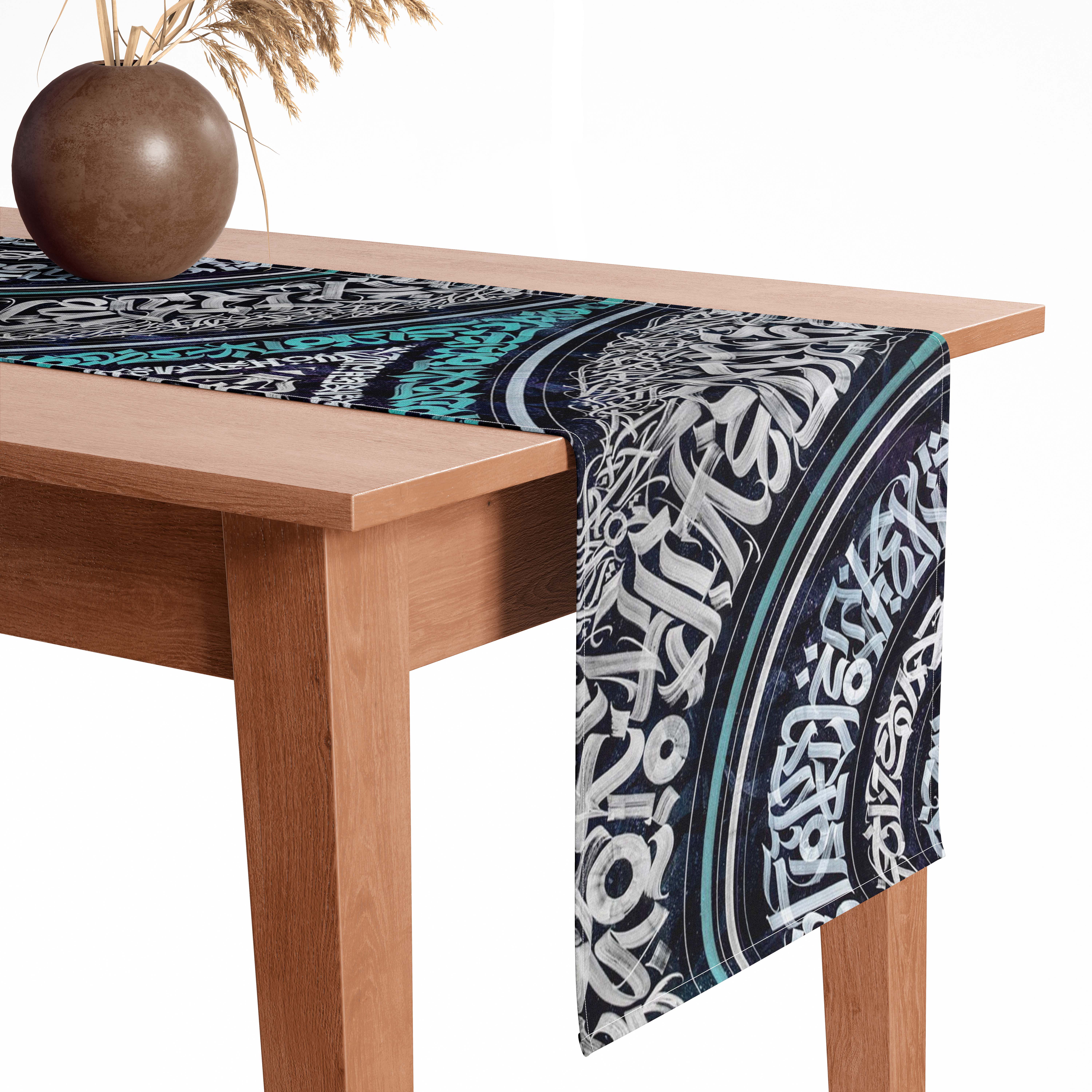 Velvet Rectangular Embellishment Tablecloth, 40×200 cm - Multicolor