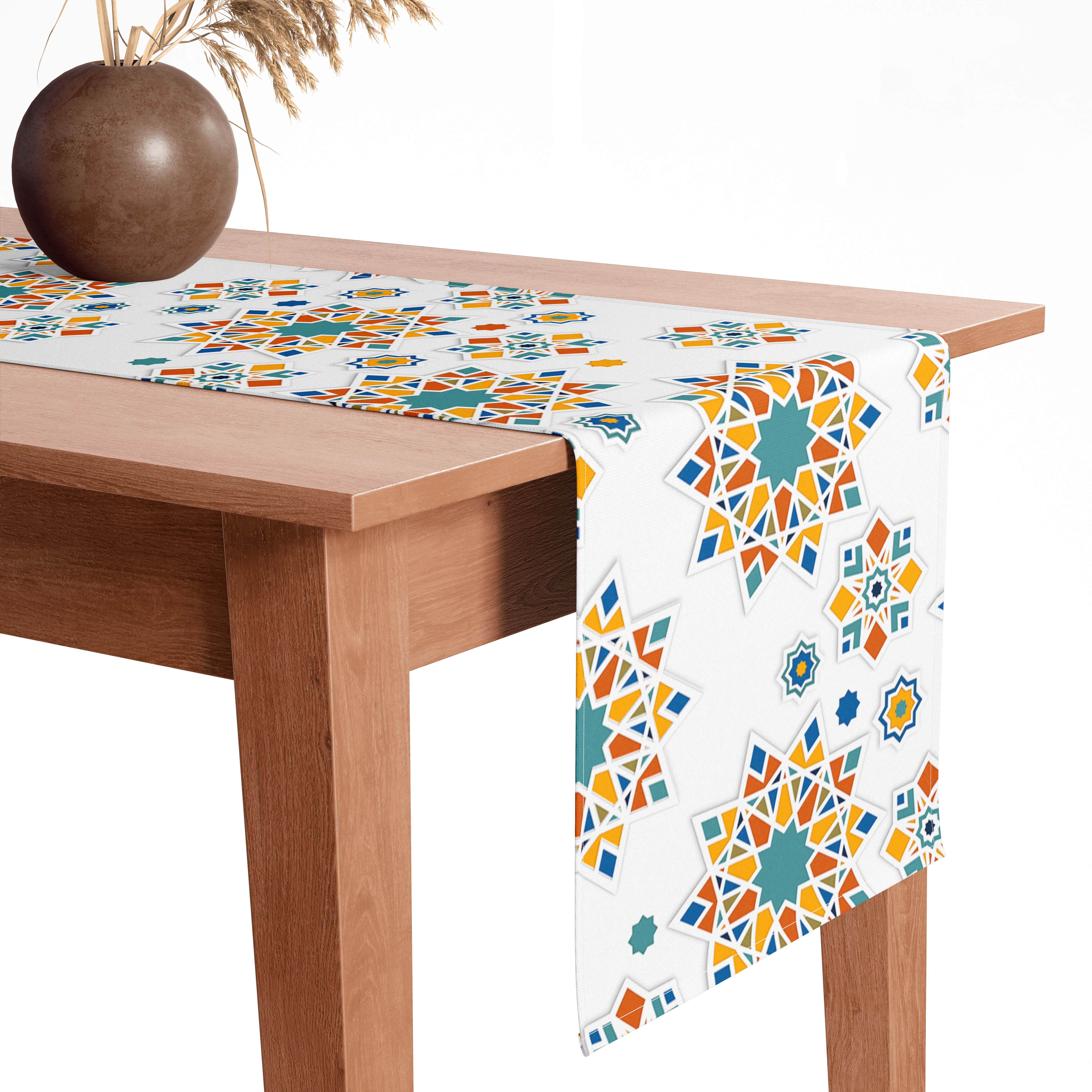 Velvet Rectangular Embellishment Tablecloth, 40×200 cm - Multicolor