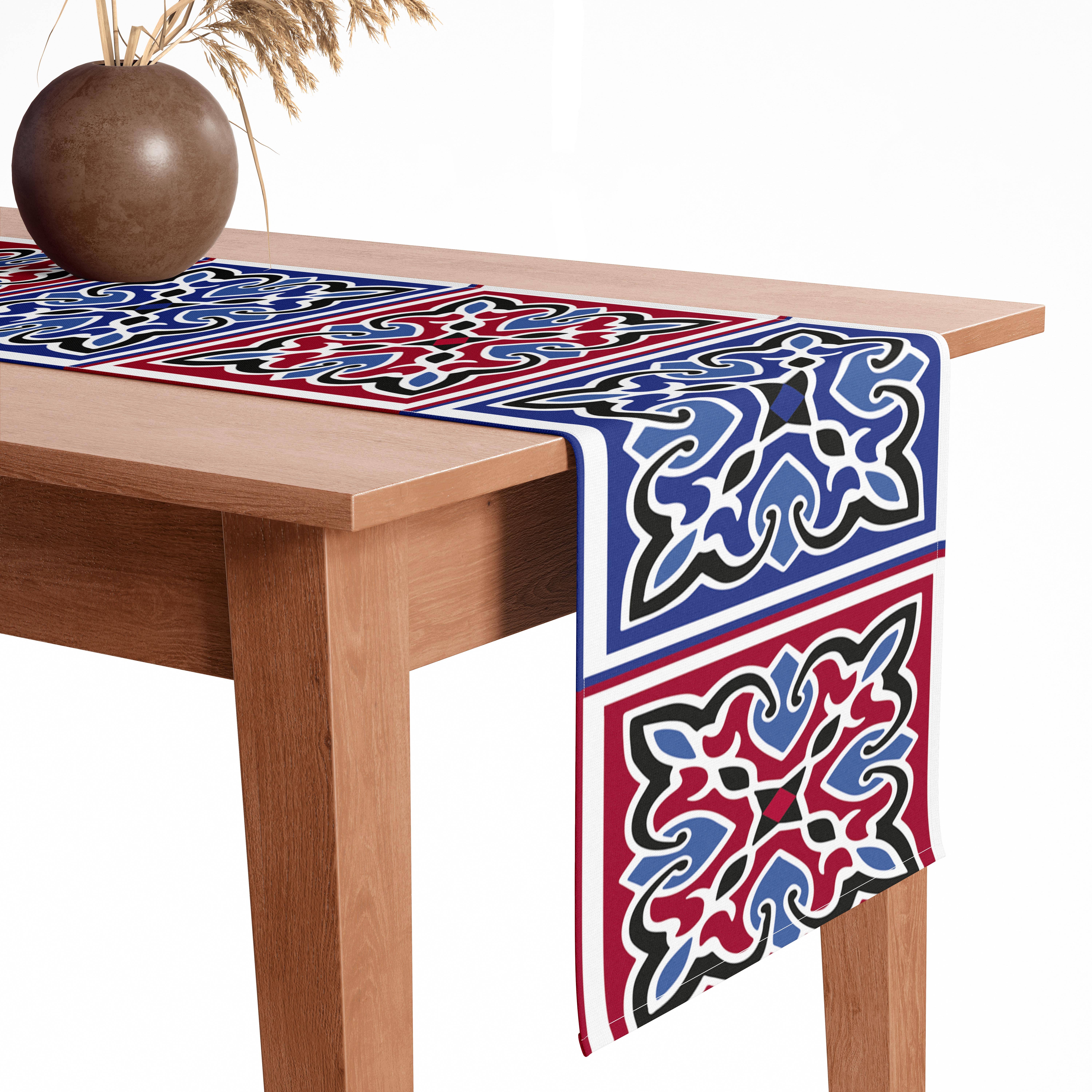 Velvet Rectangular Embellishment Tablecloth, 40×200 cm - Multicolor