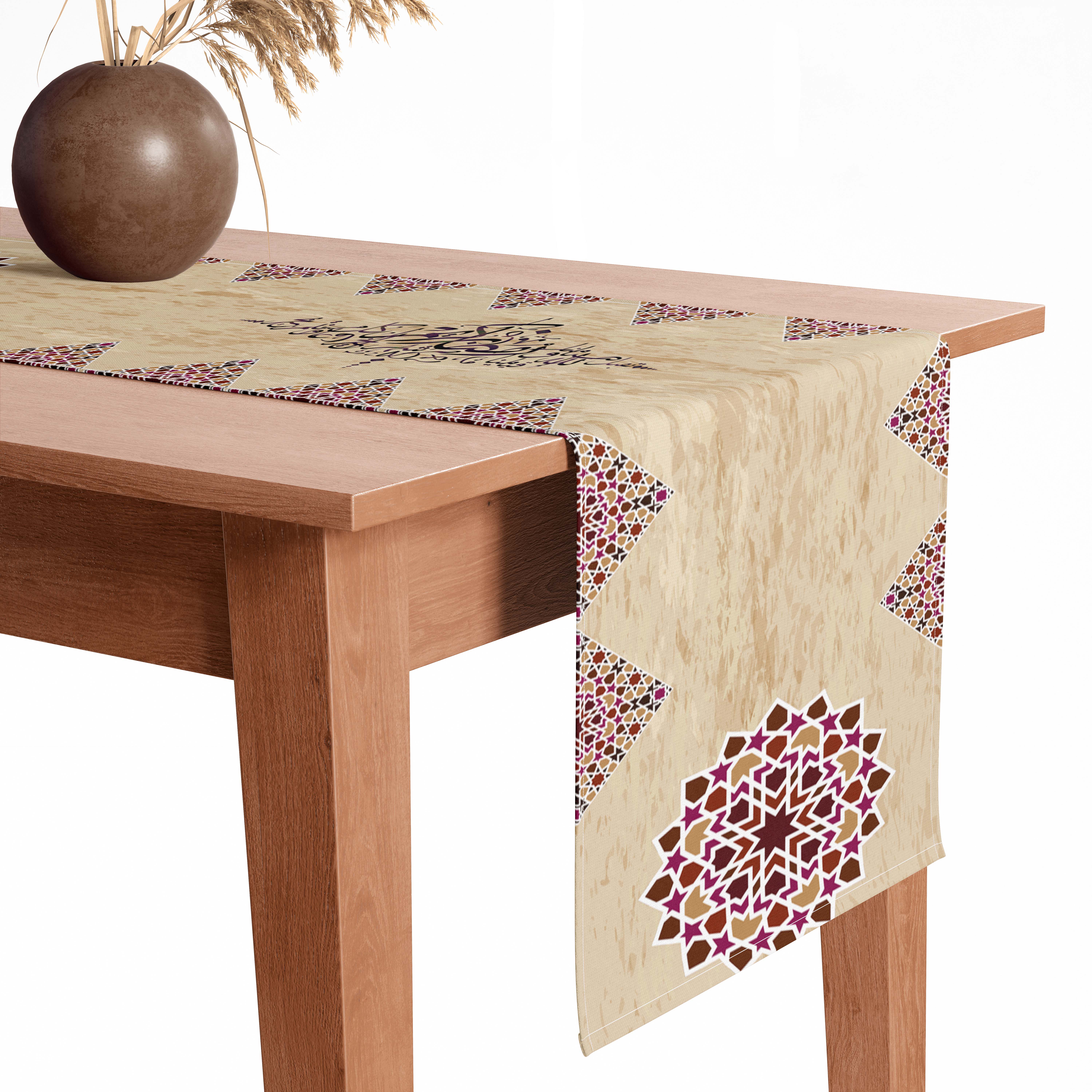 Velvet Rectangular Embellishment Tablecloth, 40×200 cm - Multicolor