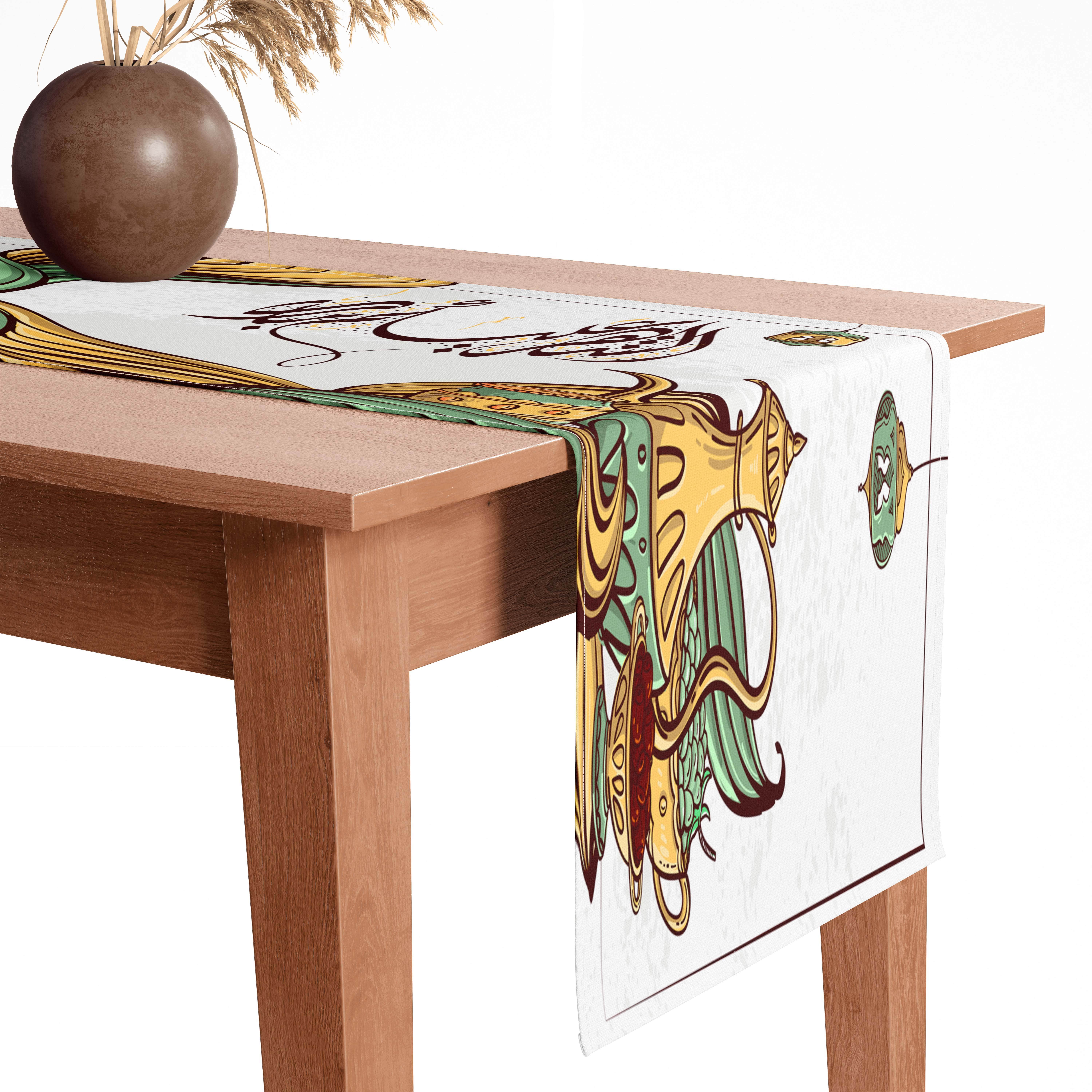 Velvet Rectangular Embellishment Tablecloth, 40×200 cm - Multicolor