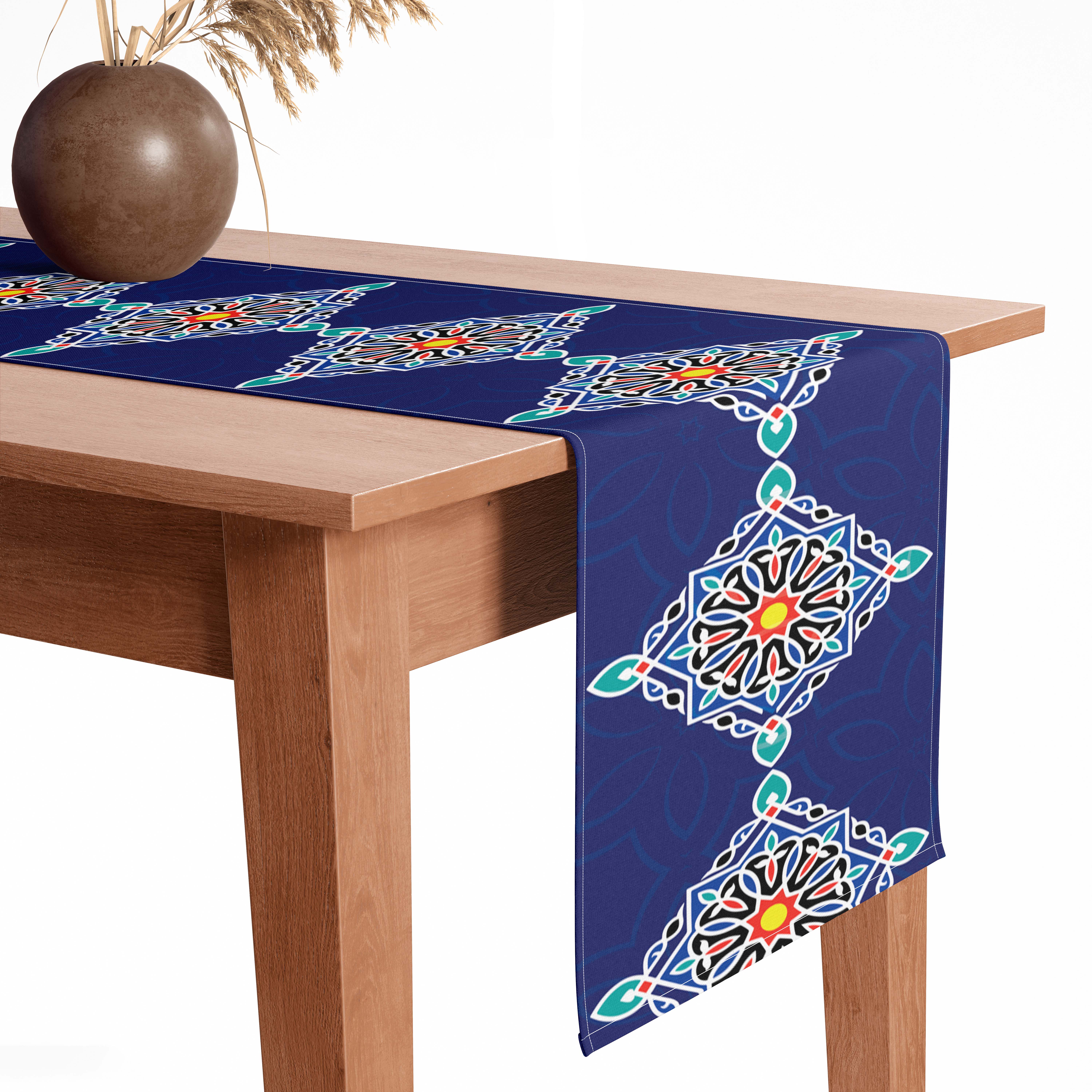 Velvet Rectangular Embellishment Tablecloth, 40×200 cm - Multicolor