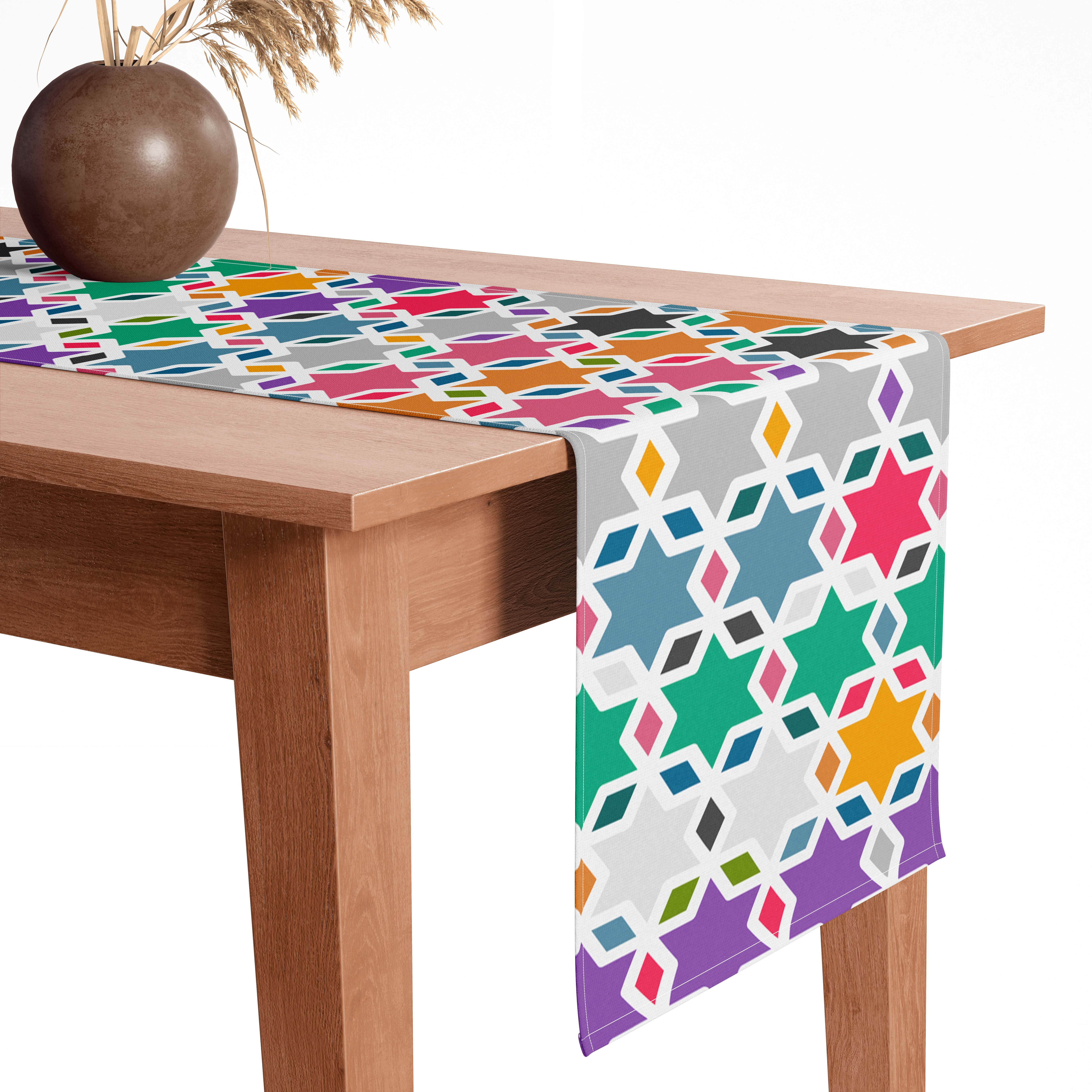 Velvet Rectangular Embellishment Tablecloth, 40×200 cm - Multicolor
