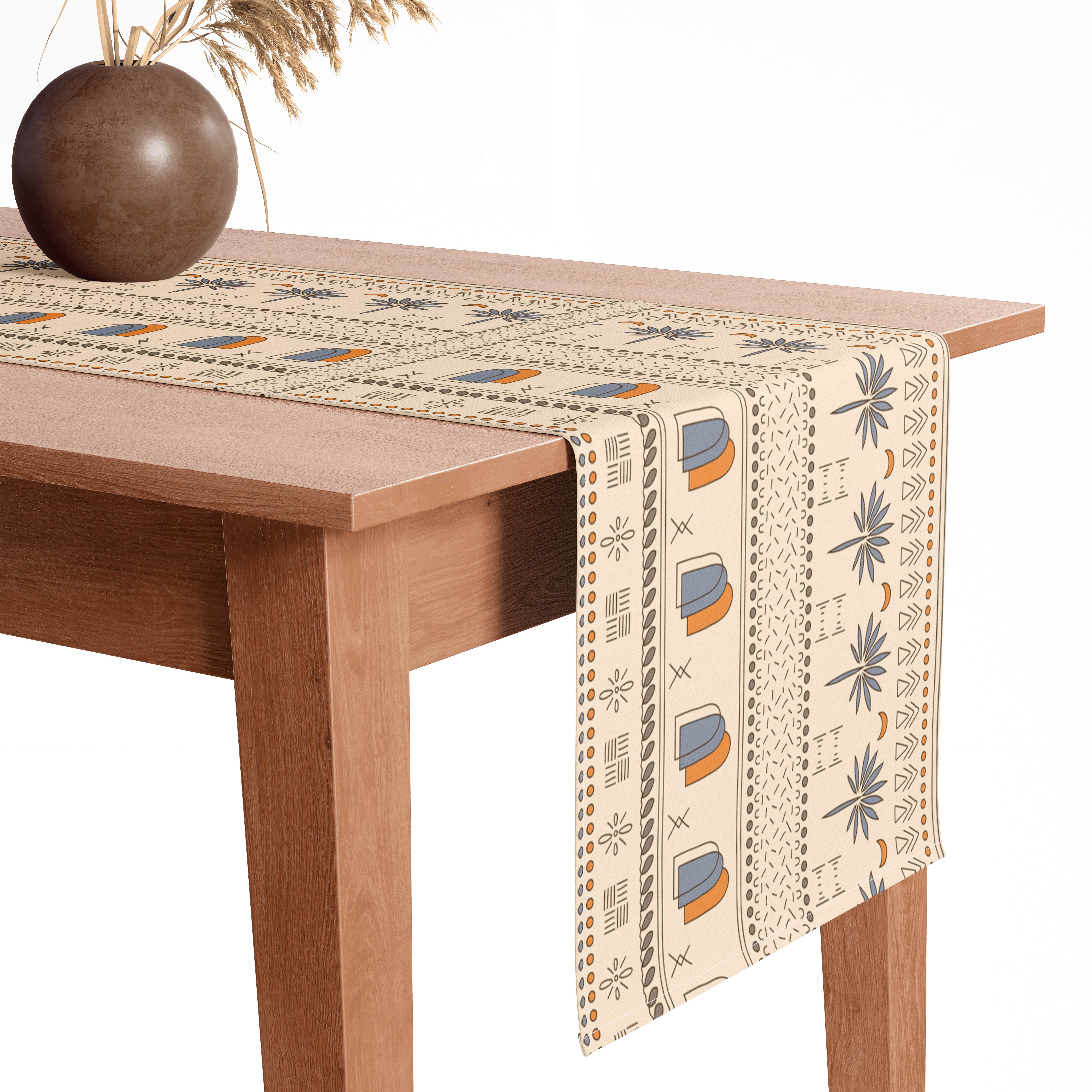 Velvet Rectangular Embellishment Tablecloth, 40×200 cm - Multicolor