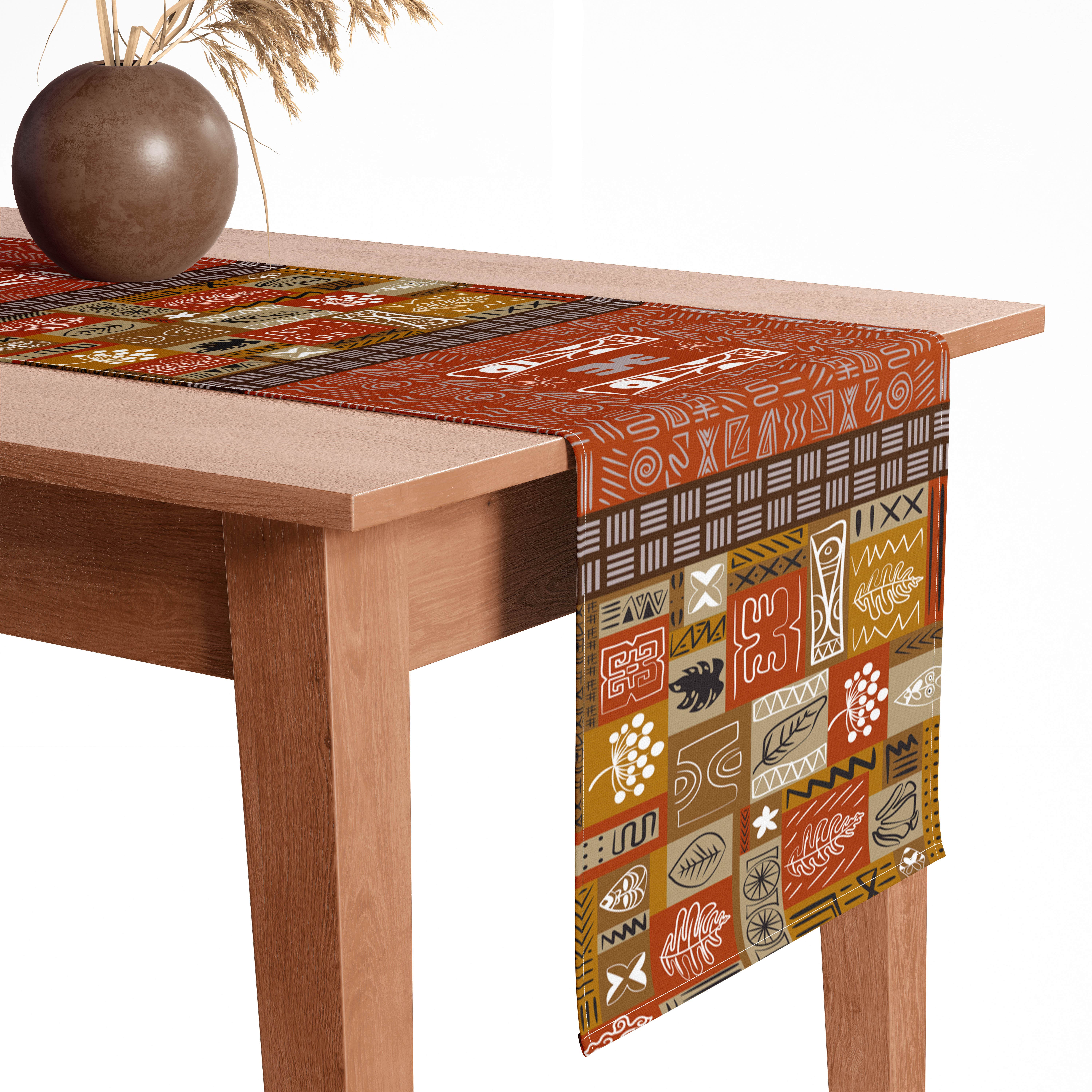 Velvet Rectangular Embellishment Tablecloth, 40×200 cm - Multicolor