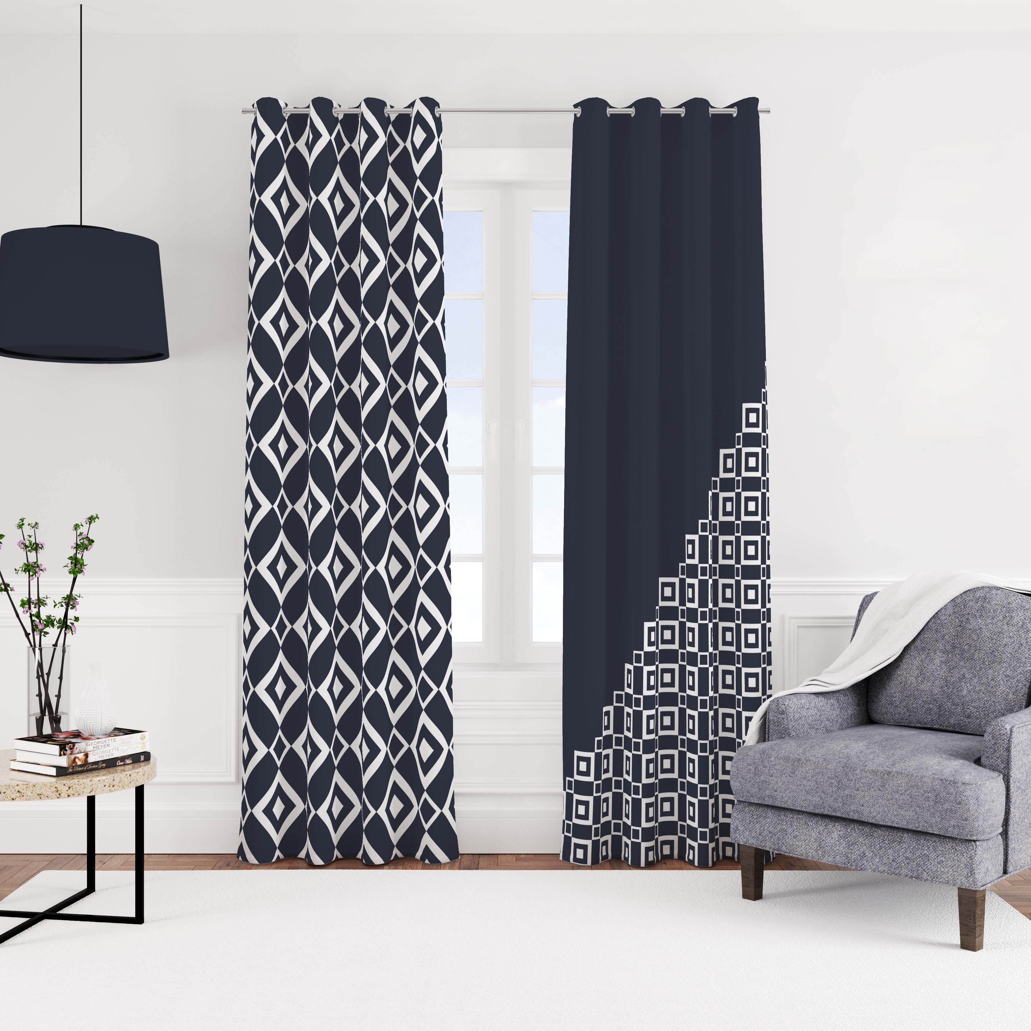 Velvet Double Curtain Set, 2 Pieces, 280x270 cm - Multicolor