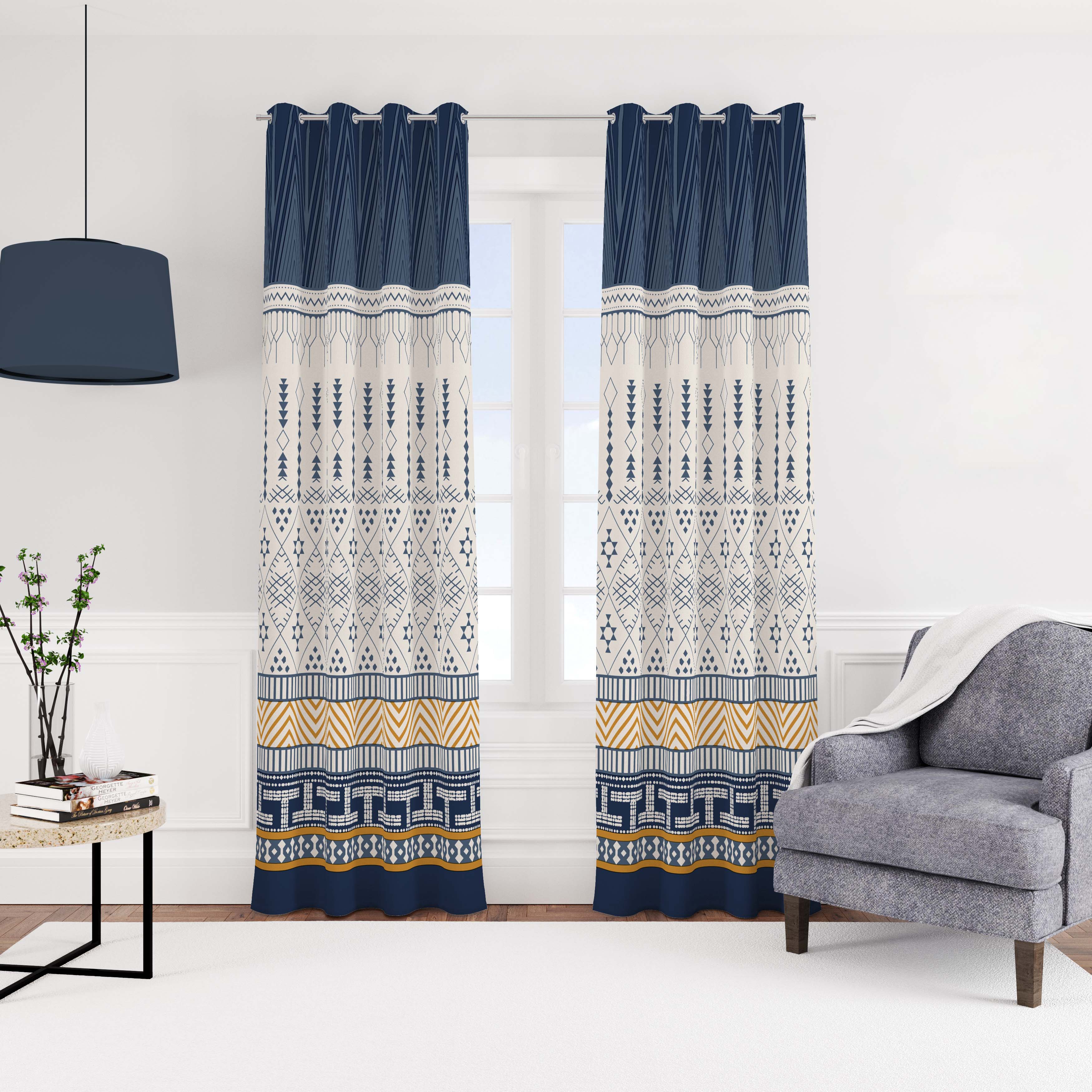 Velvet Modern Curtain with Rings, 140x270 cm, One Piece - Multicolor