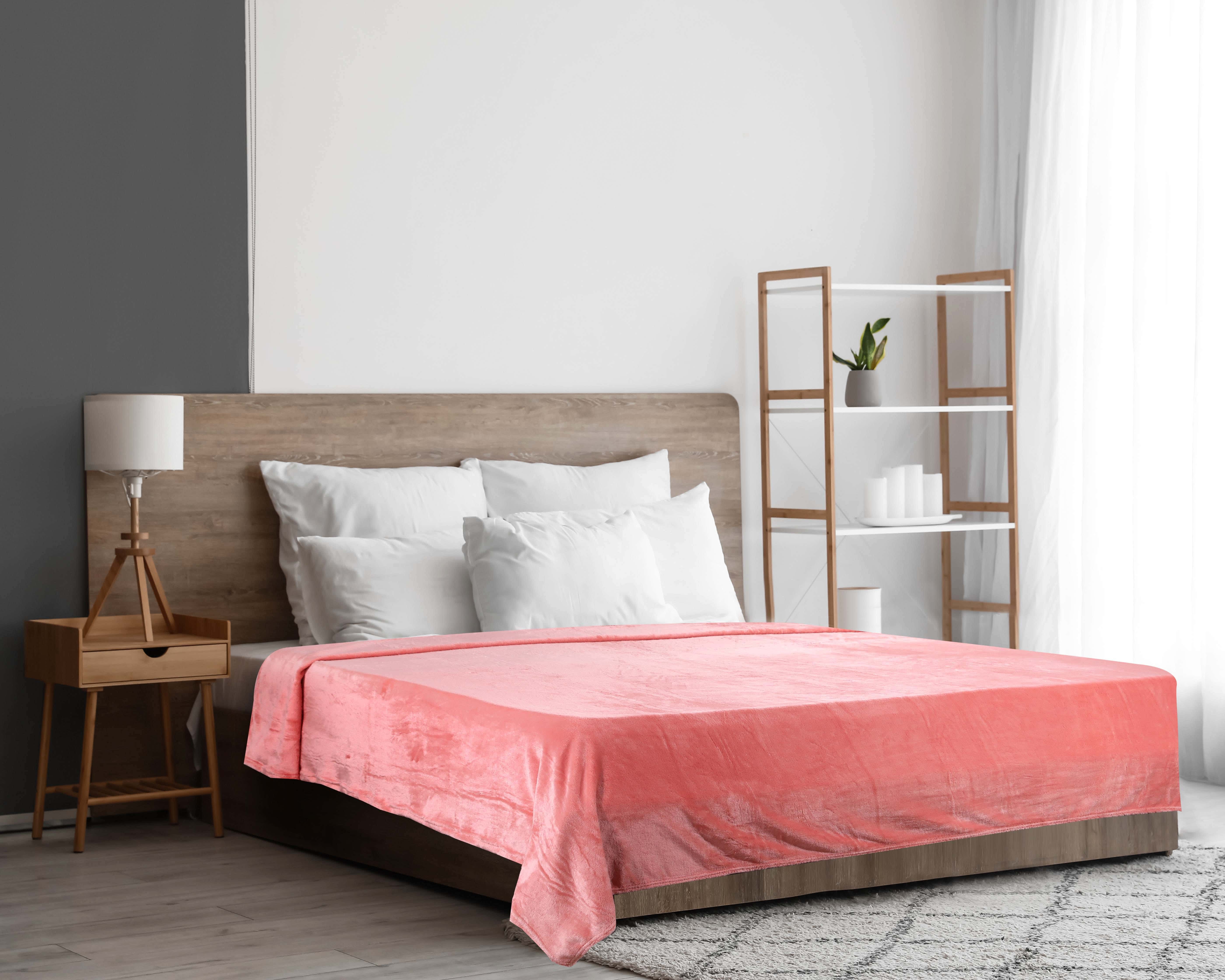 Velvet Baby Bed Heater, 220×240 cm, approx. 1400 gm - Light Orange