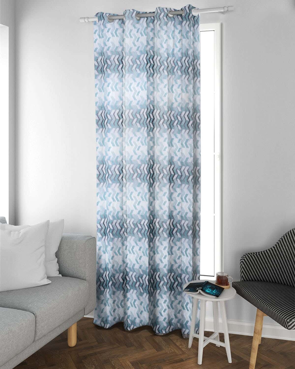 Nageh Tex Linen Chanelia Curtain With Rings, 250×135 cm - Multicolor ( 1 piece )