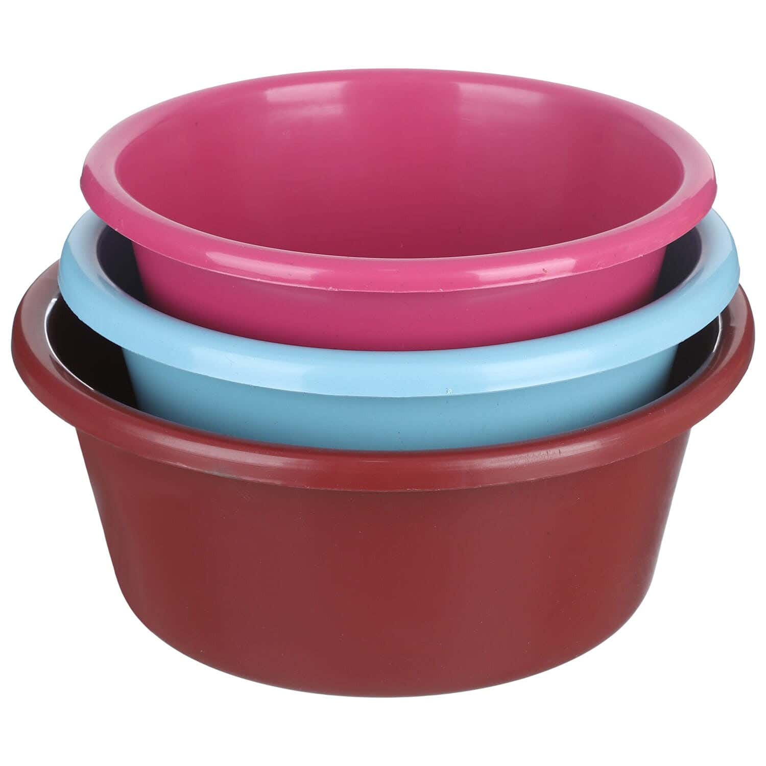 El Hoda Washing Dish Set, 3 Pieces - Multicolor