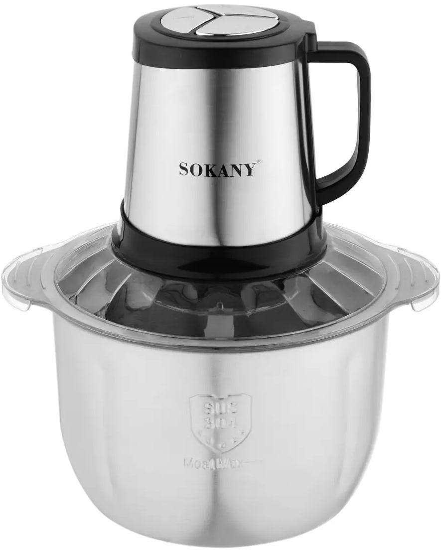 Sokany Sk-7015 Electric Meat Chopper, 800 watt, 5 Liter - Silver