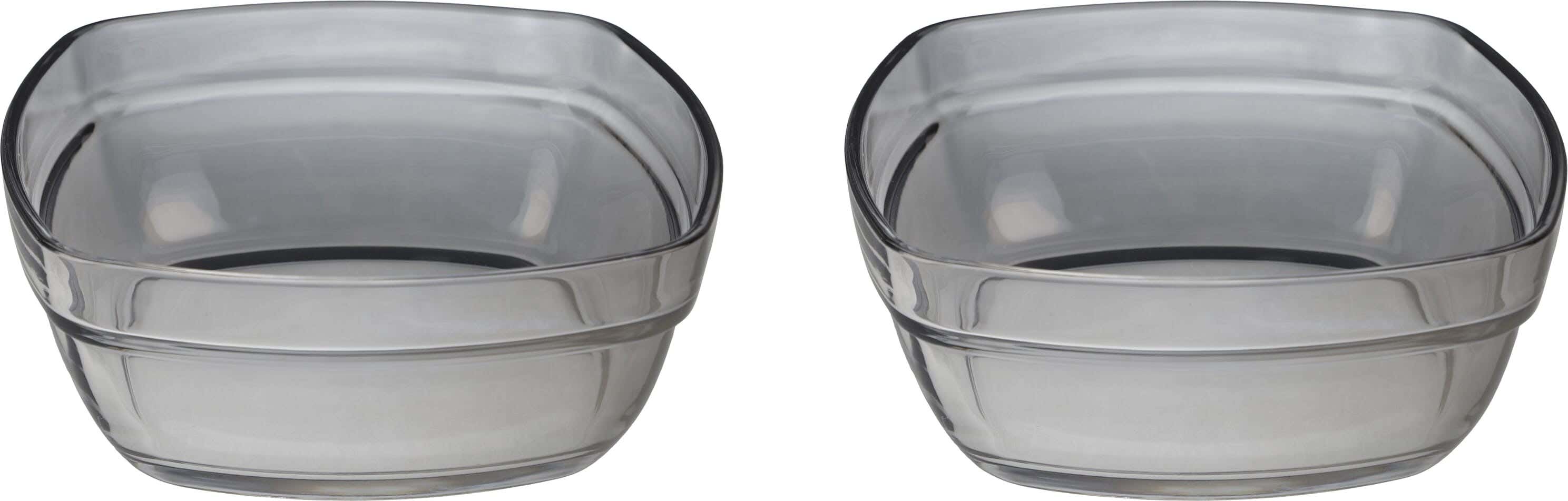 Glass Bowl Set, 2 Pieces, 1140 ml - Grey