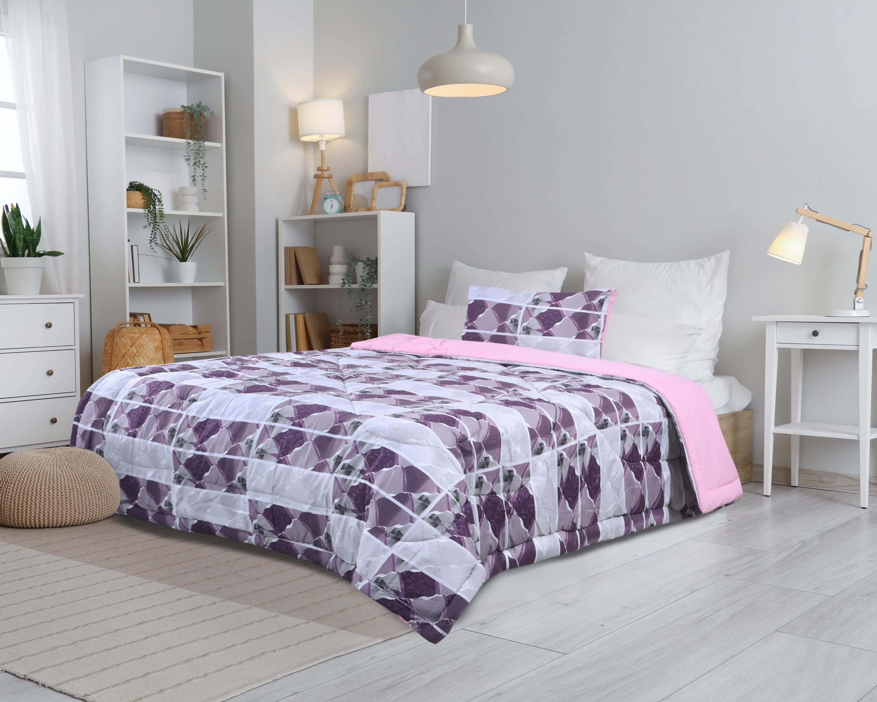 Ronza Home Microfiber Quilt Set, 4 Pieces, 240×175 cm, 5000 gm - Multicolor