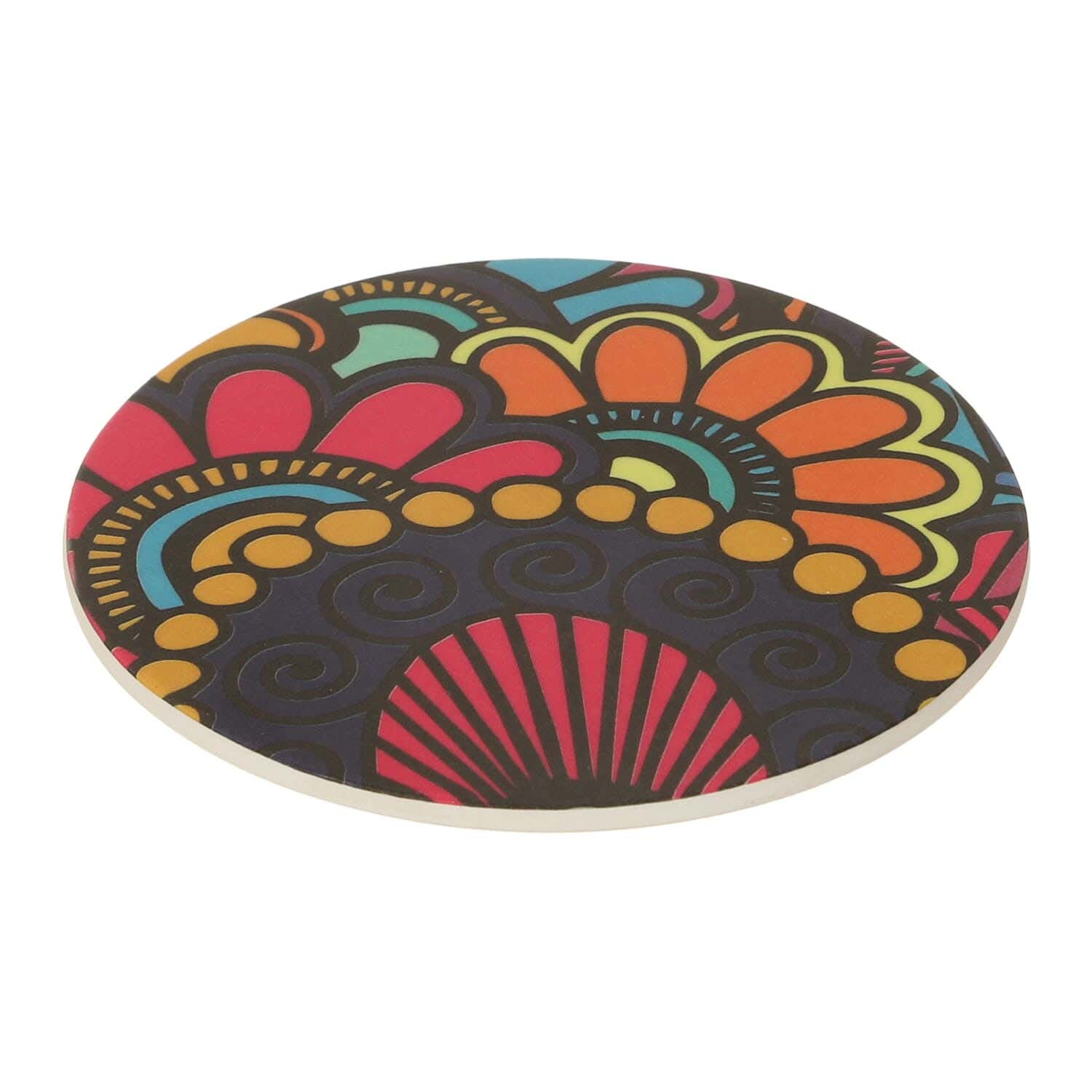 Bright Designs Melamine Coaster, 10 cm - Multicolor