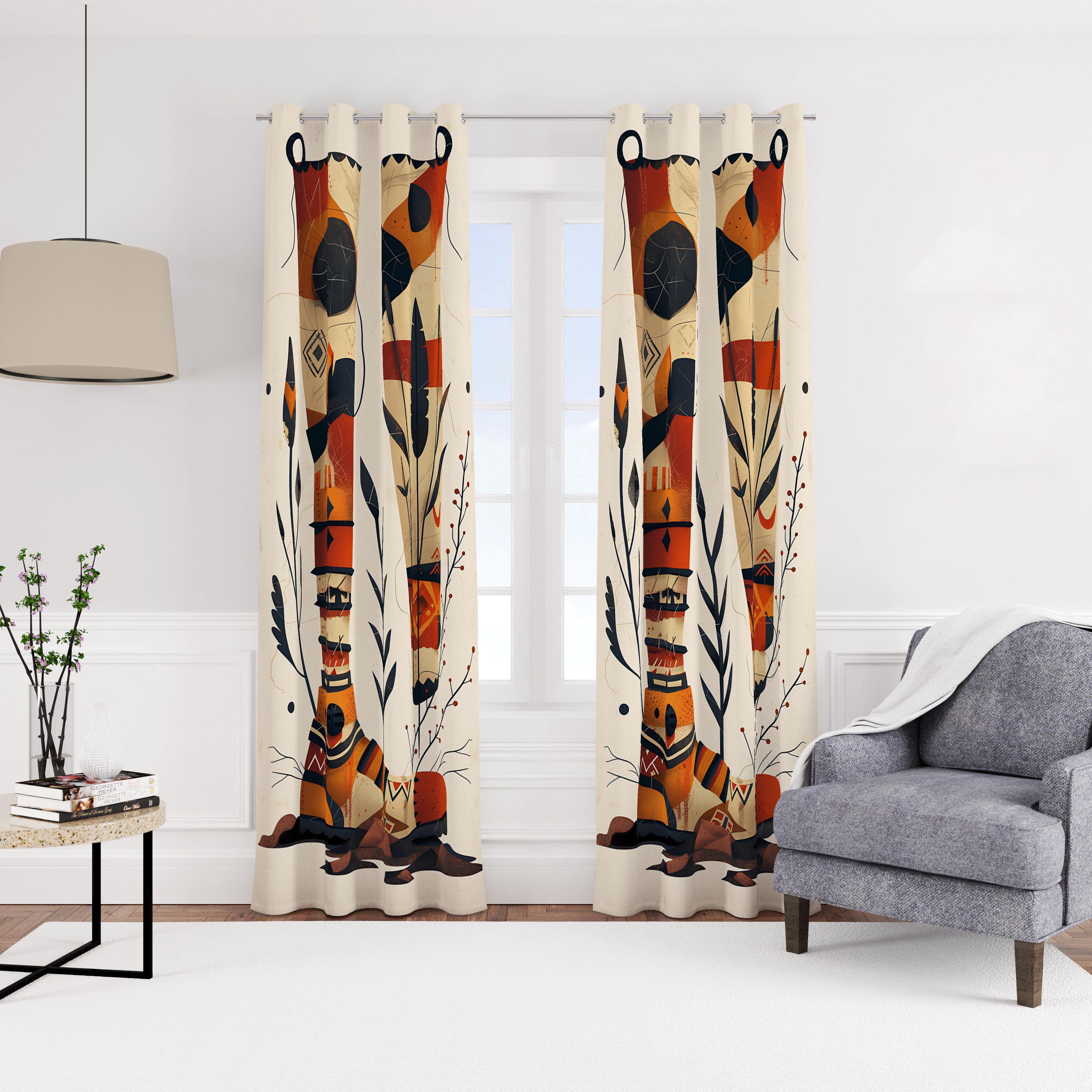 Velvet curtain with rings, 140 x 270 cm, one piece - multi-colored