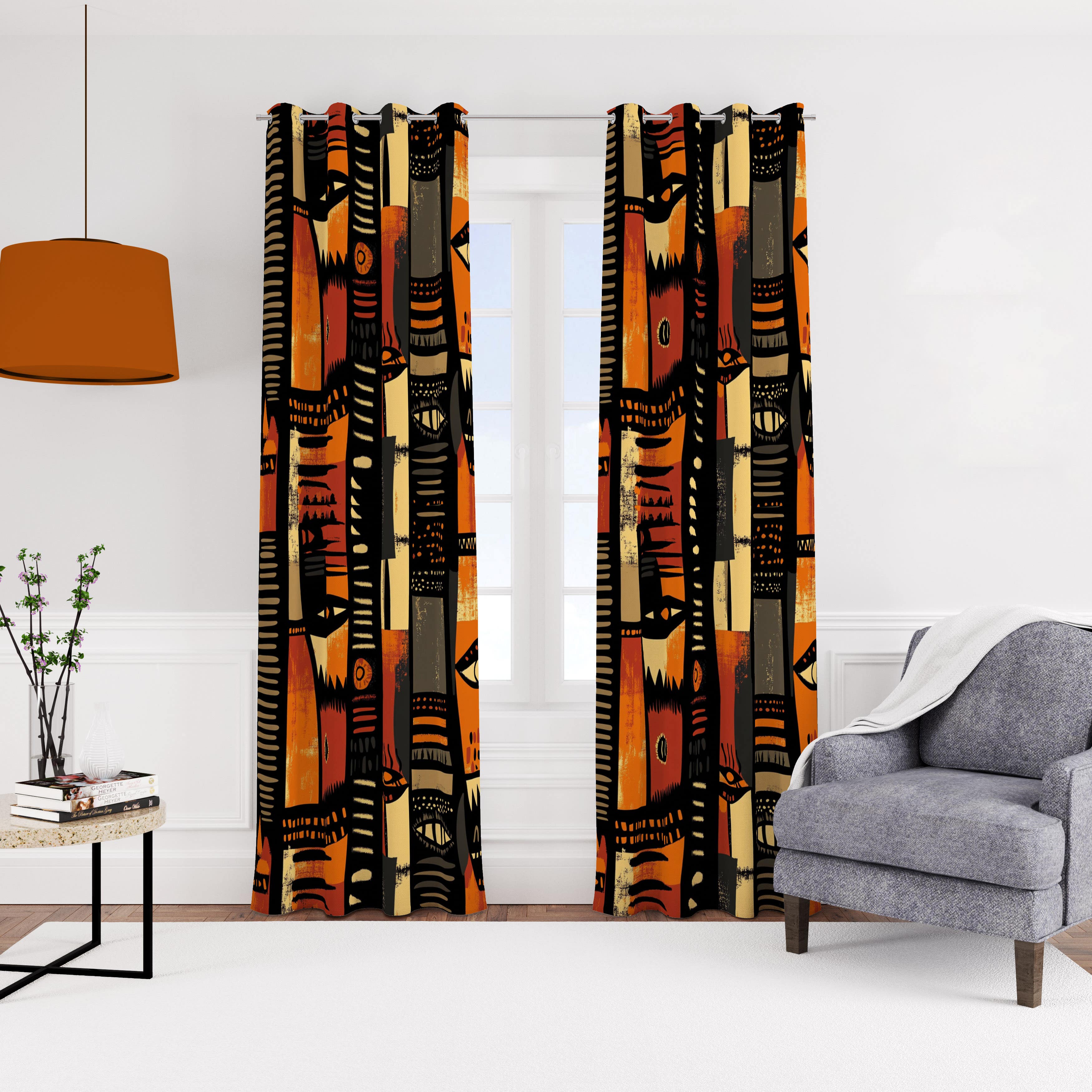 Velvet curtain with rings, 140 x 270 cm, one piece - multi-colored