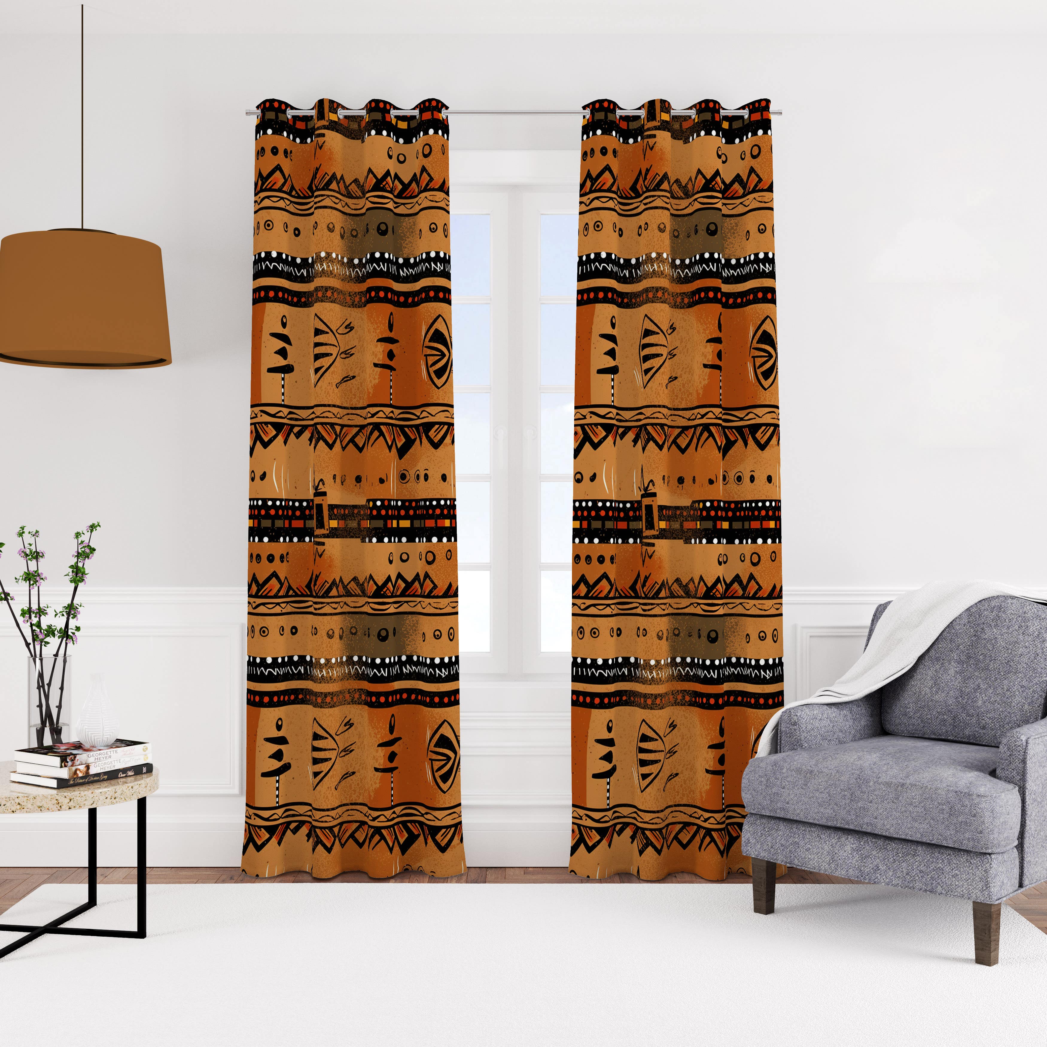 Velvet curtain with rings, 140 x 270 cm, one piece - multi-colored