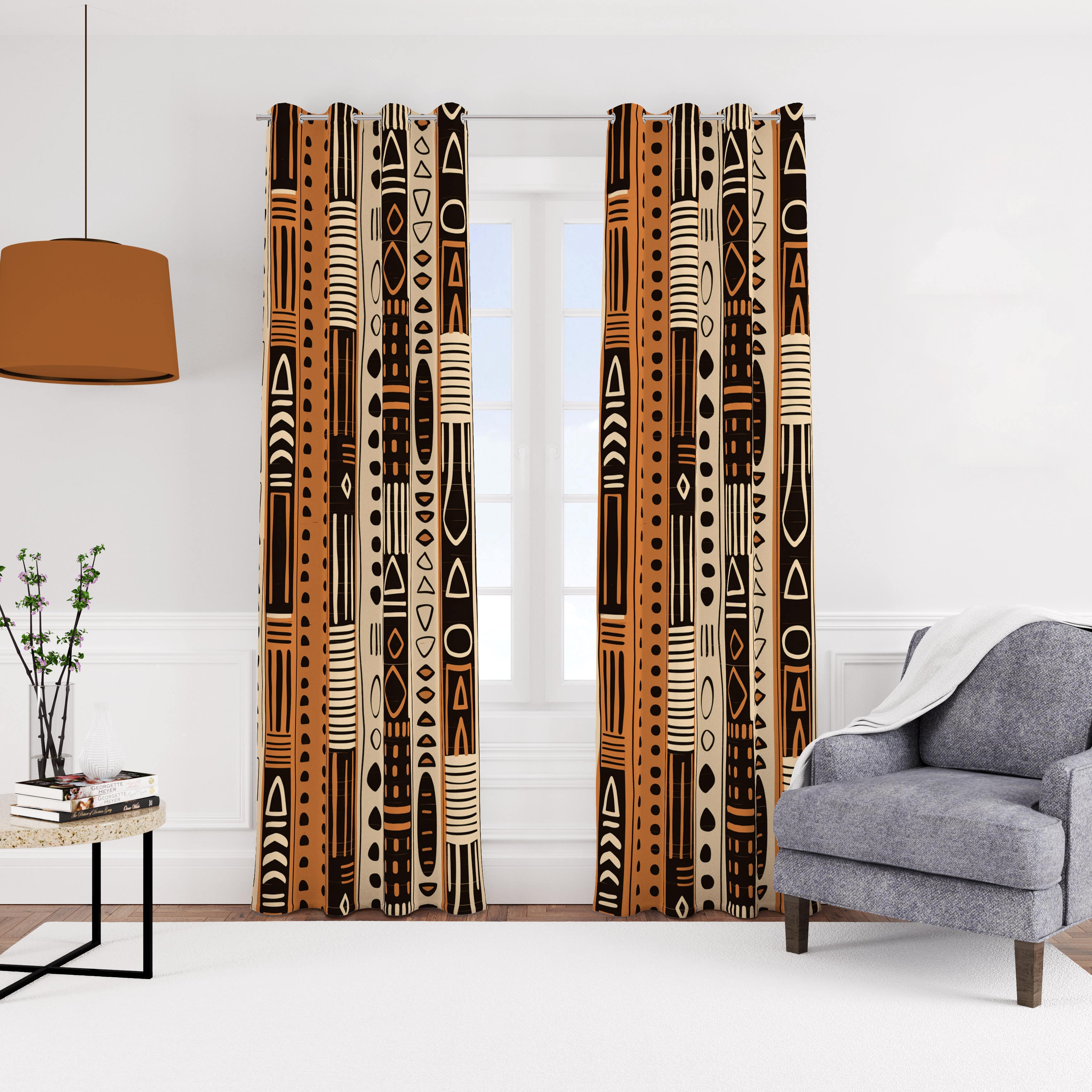 Velvet curtain with rings, 140 x 270 cm, one piece - multi-colored
