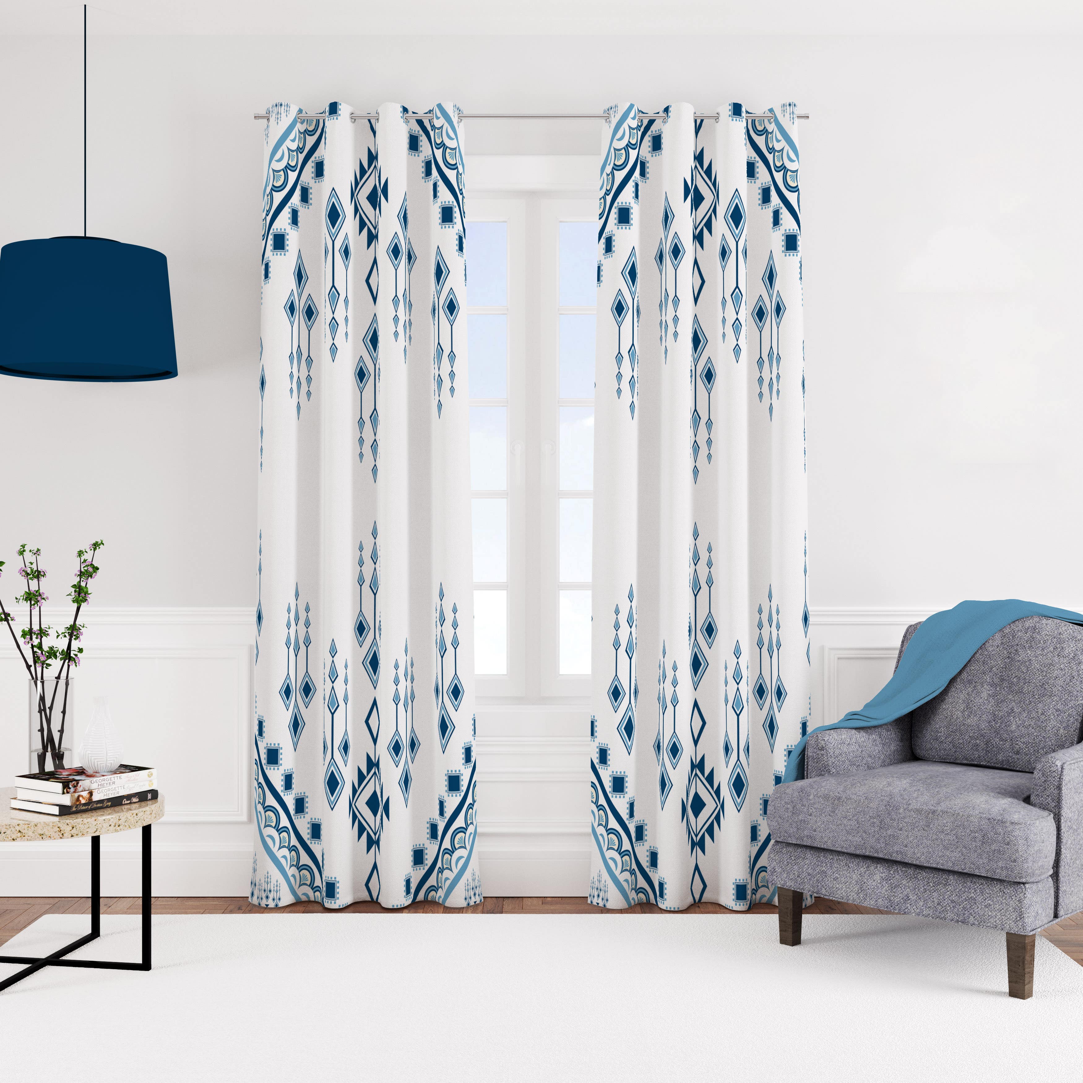 Velvet curtain with rings, 140 x 270 cm, one piece - multi-colored