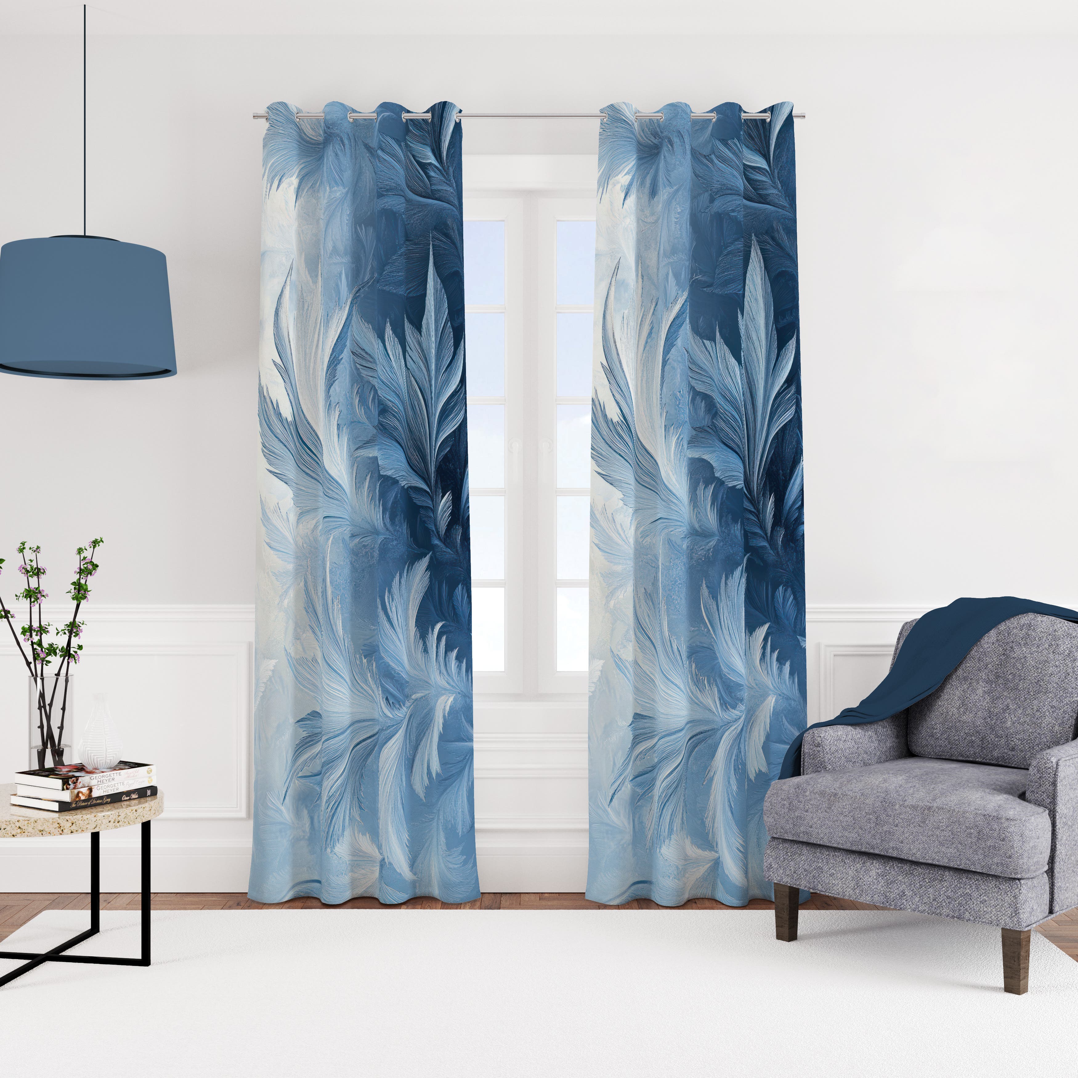 Velvet curtain with rings, 140 x 270 cm, one piece - multi-colored