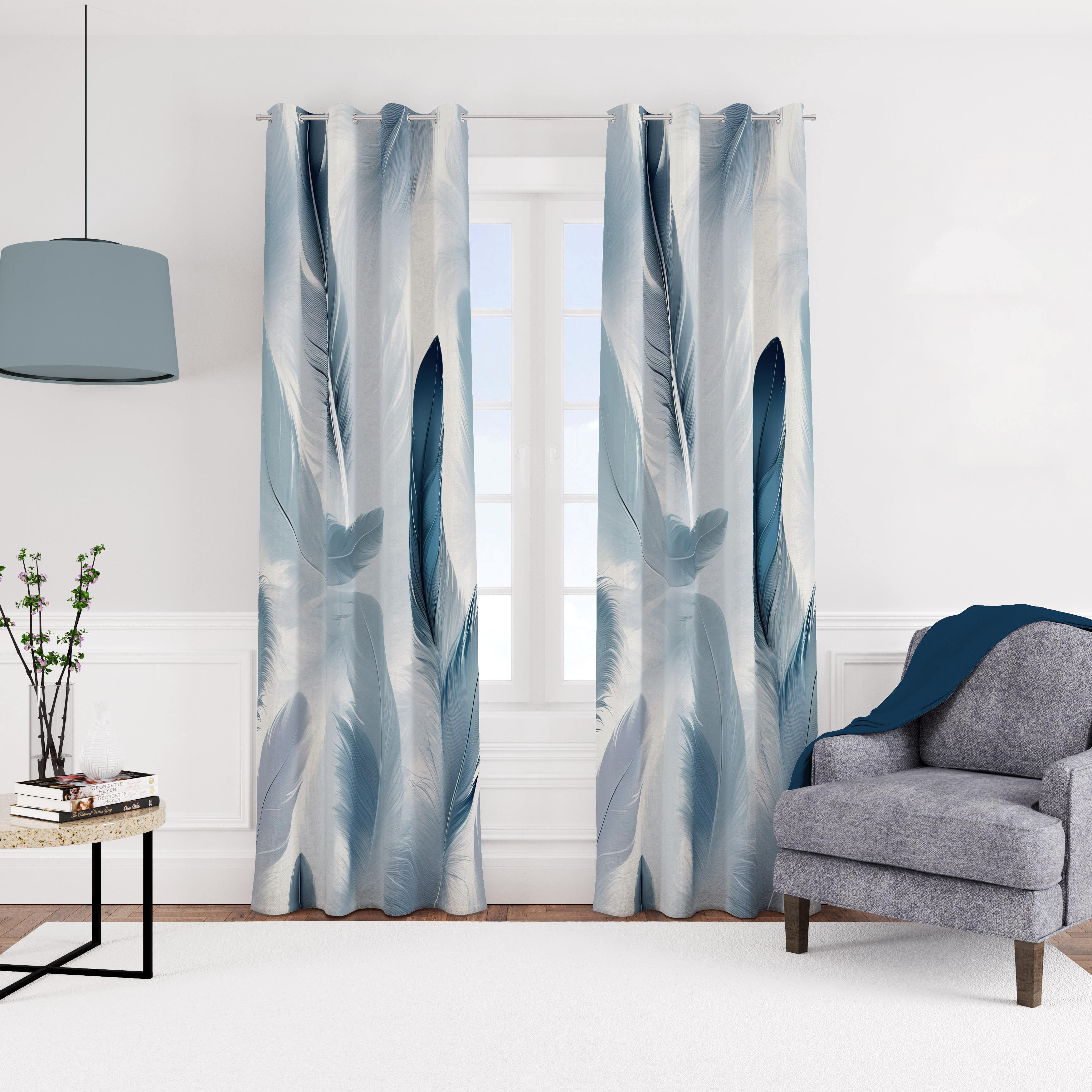 Velvet curtain with rings, 140 x 270 cm, one piece - multi-colored
