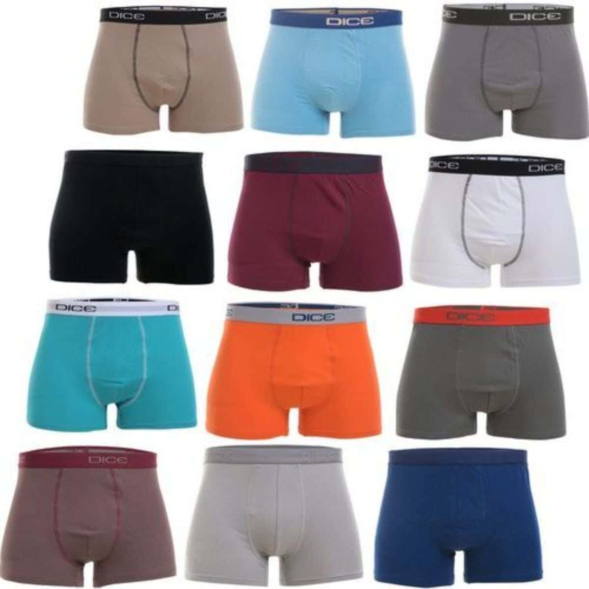 Dice Men's Underwear Set, Fabric, 12 Pieces, L - Multicolor