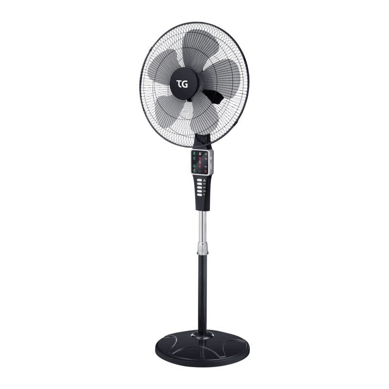 TG TG22R Stand Fan with Remote, 18 Inch, 5 Blades, 3 Speeds - Black