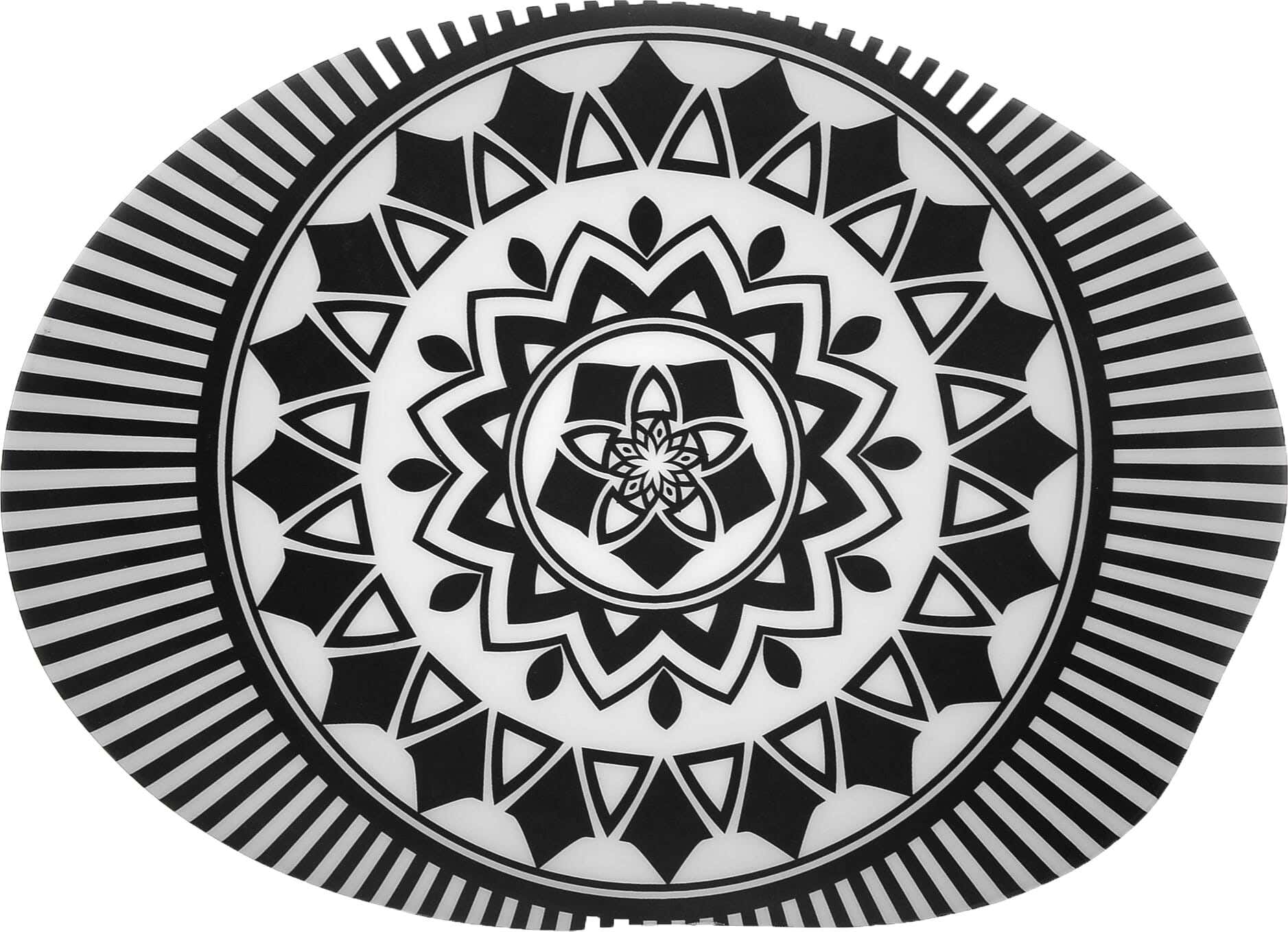 Bright Designs Ribbed Melamine Plate, 30 cm - White Black