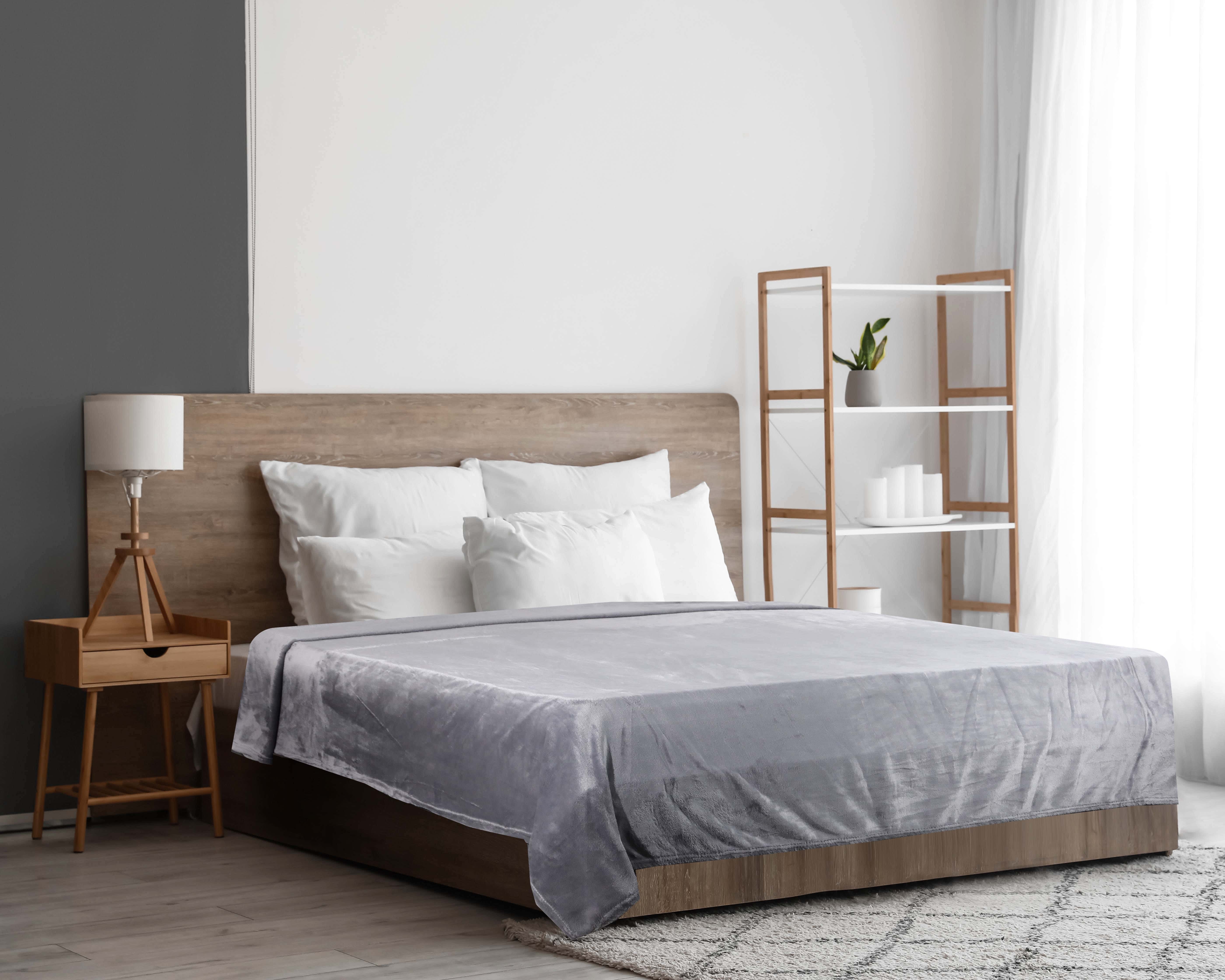 Velvet Baby Bed Heater, 220×240 cm, approx. 1400 gm - Grey