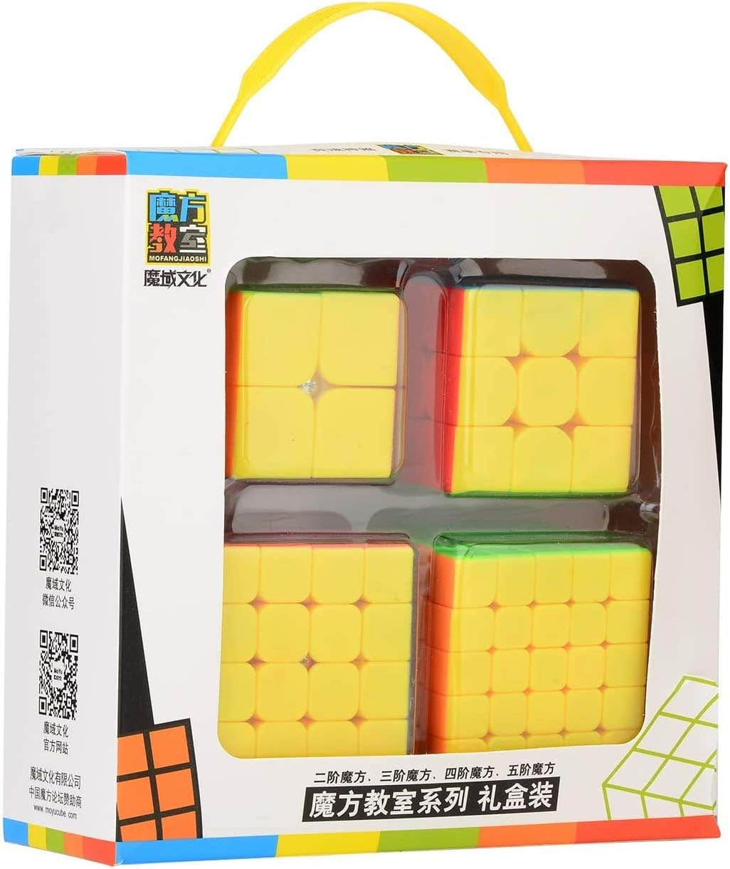 Plastic Speed Magic Cube Set, 5 Pieces - Multicolor
