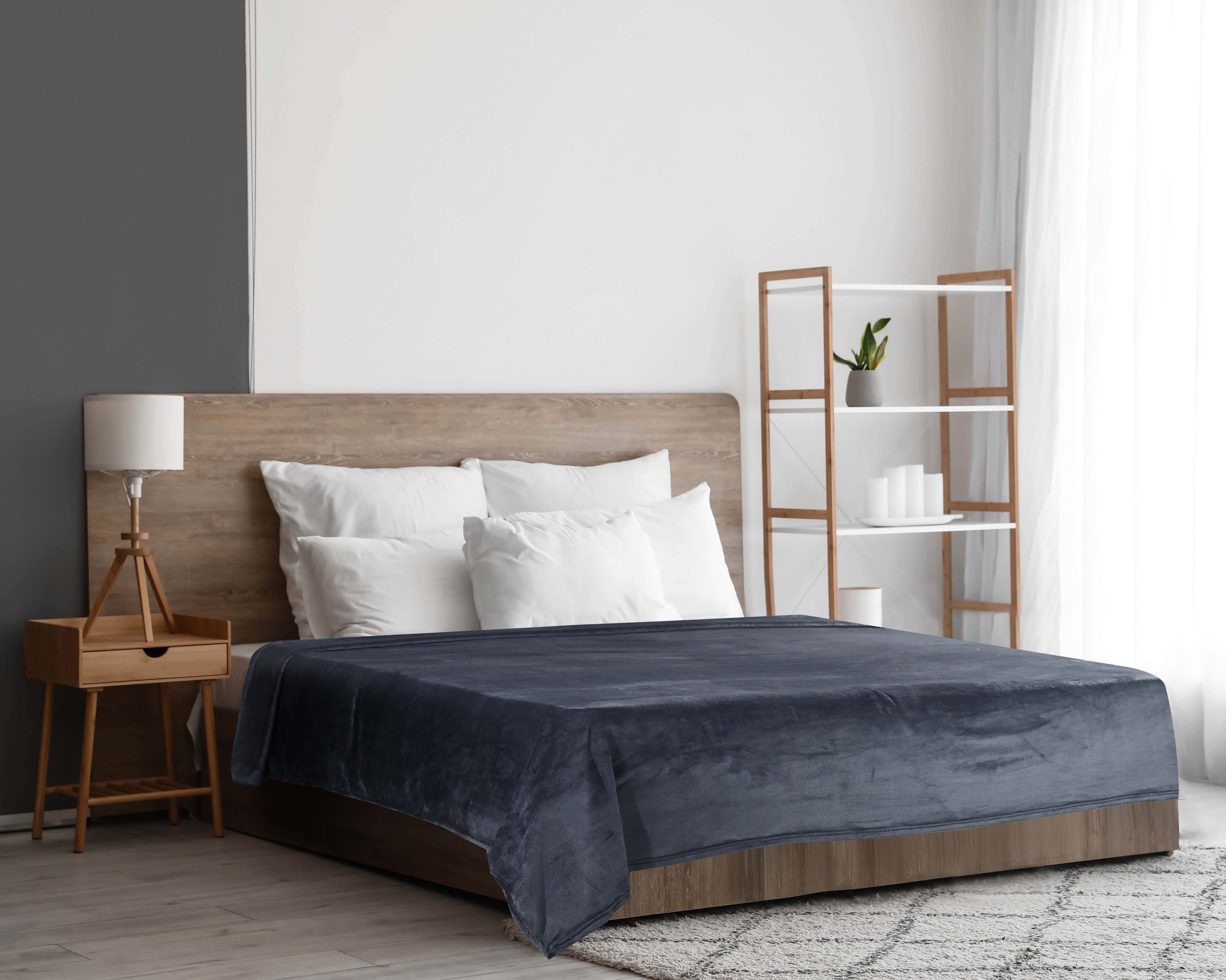 Velvet Baby Bed Heater, 220×240 cm, approx. 1400 gm - Dark Grey